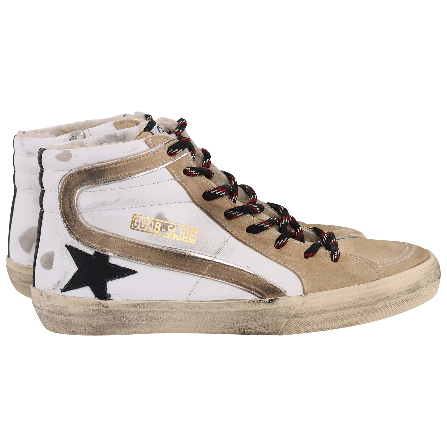 Golden Goose Sneaker Slide White/Black Shearling Lining
