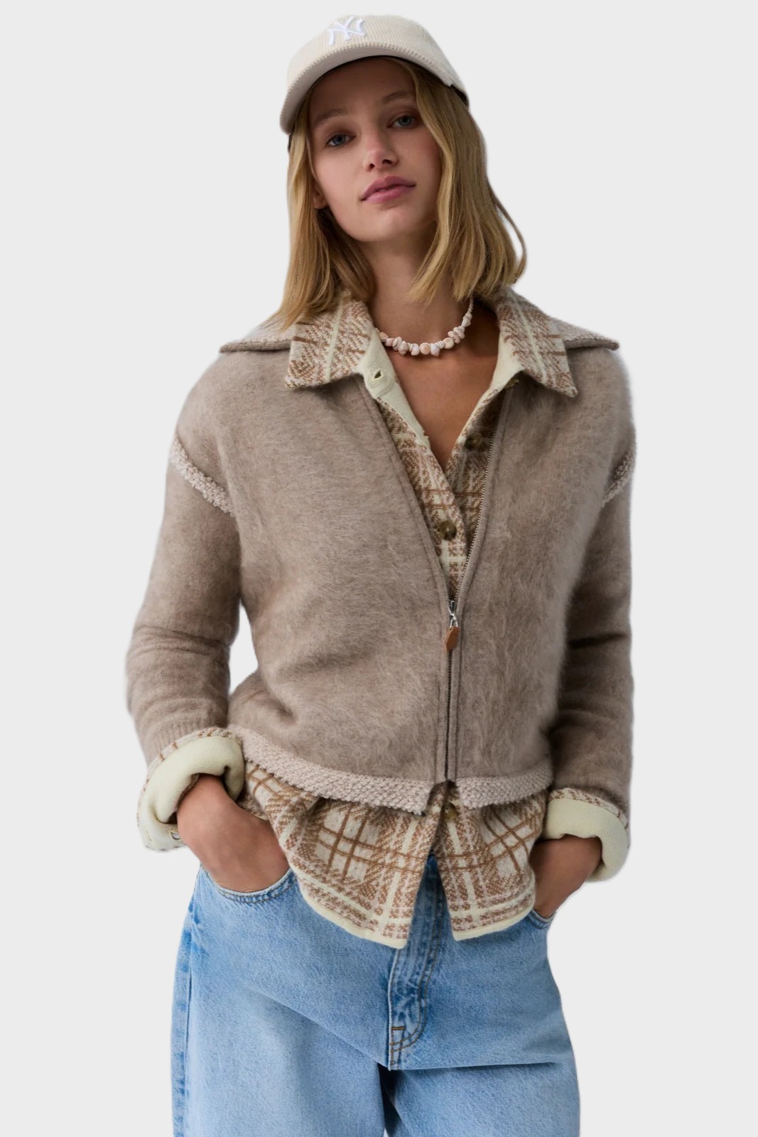 GUEST IN RESIDENCE Grizzly Frankie Jacket in Taupe/Oatmeal