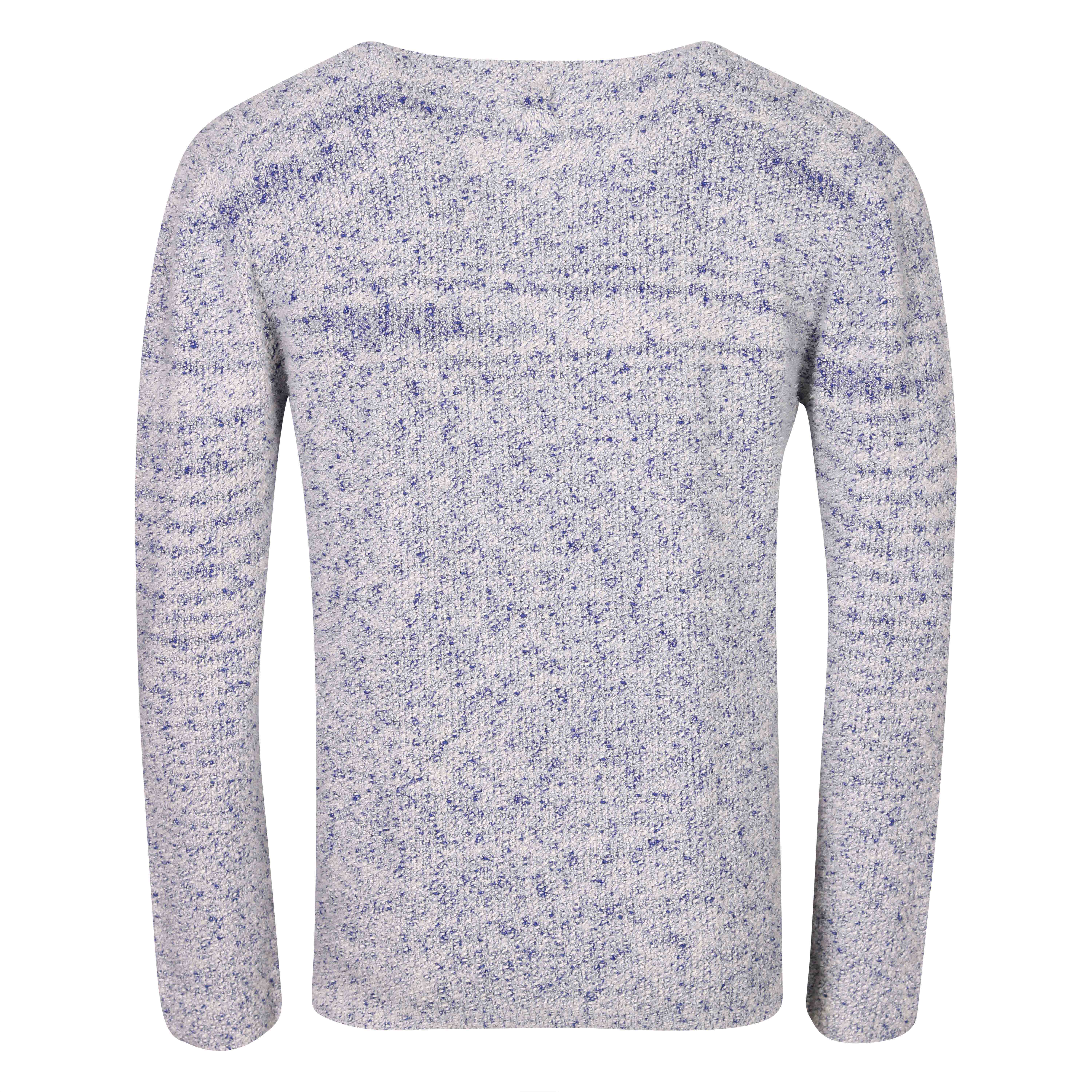 Hannes Roether Cotton Sweater in White/Blue