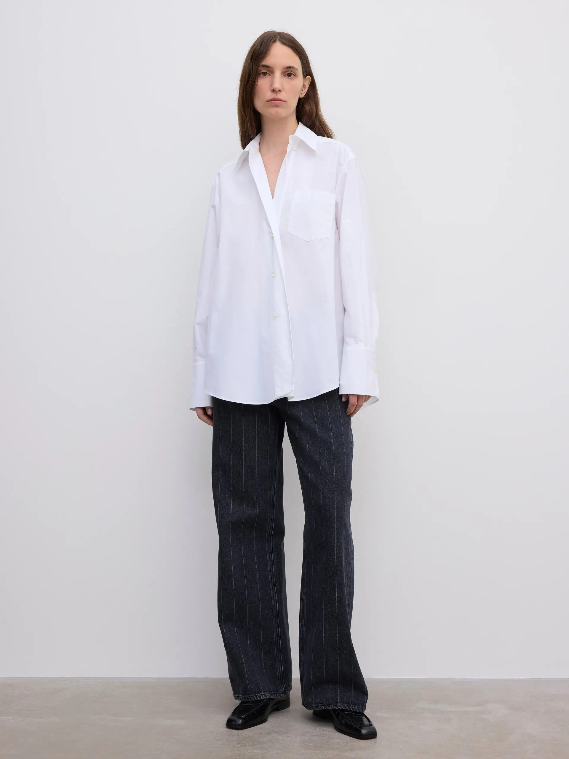 DAGMAR Asymmetric Shirt in White