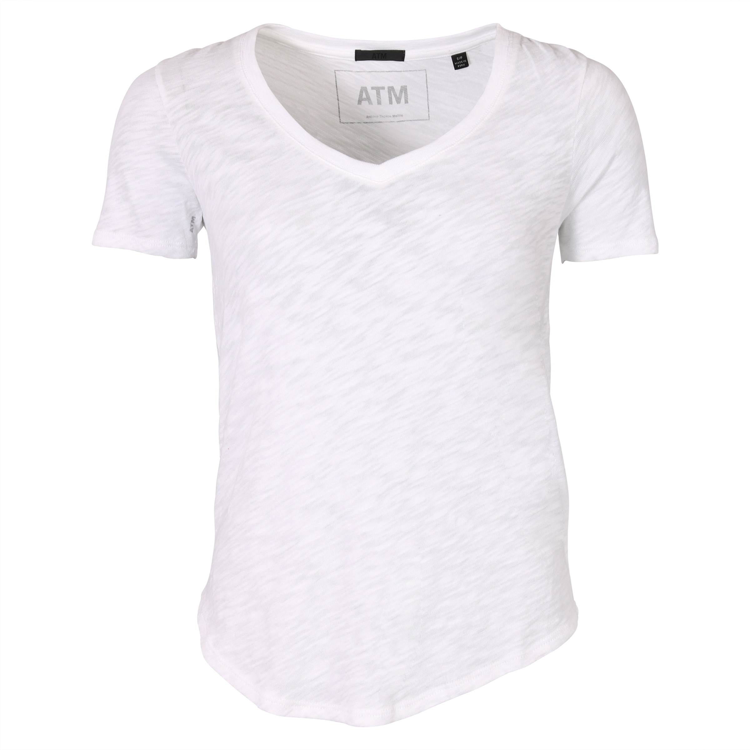 ATM V-Neck Slub Jersey T-Shirt in White