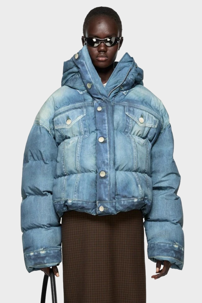ACNE STUDIOS Denim Printed Down Jacket