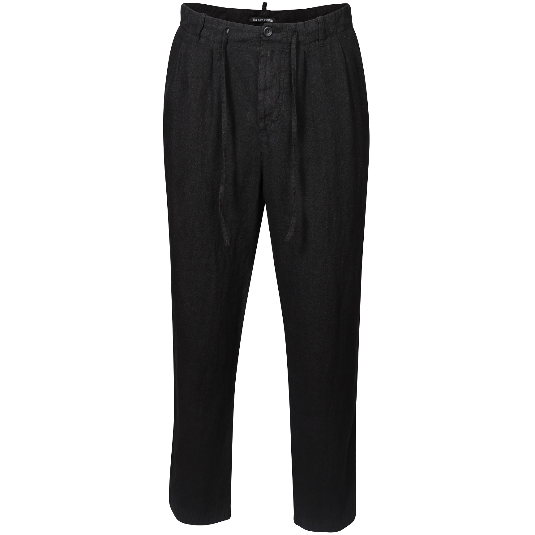 HANNES ROETHER Linen Trouser in Black XL