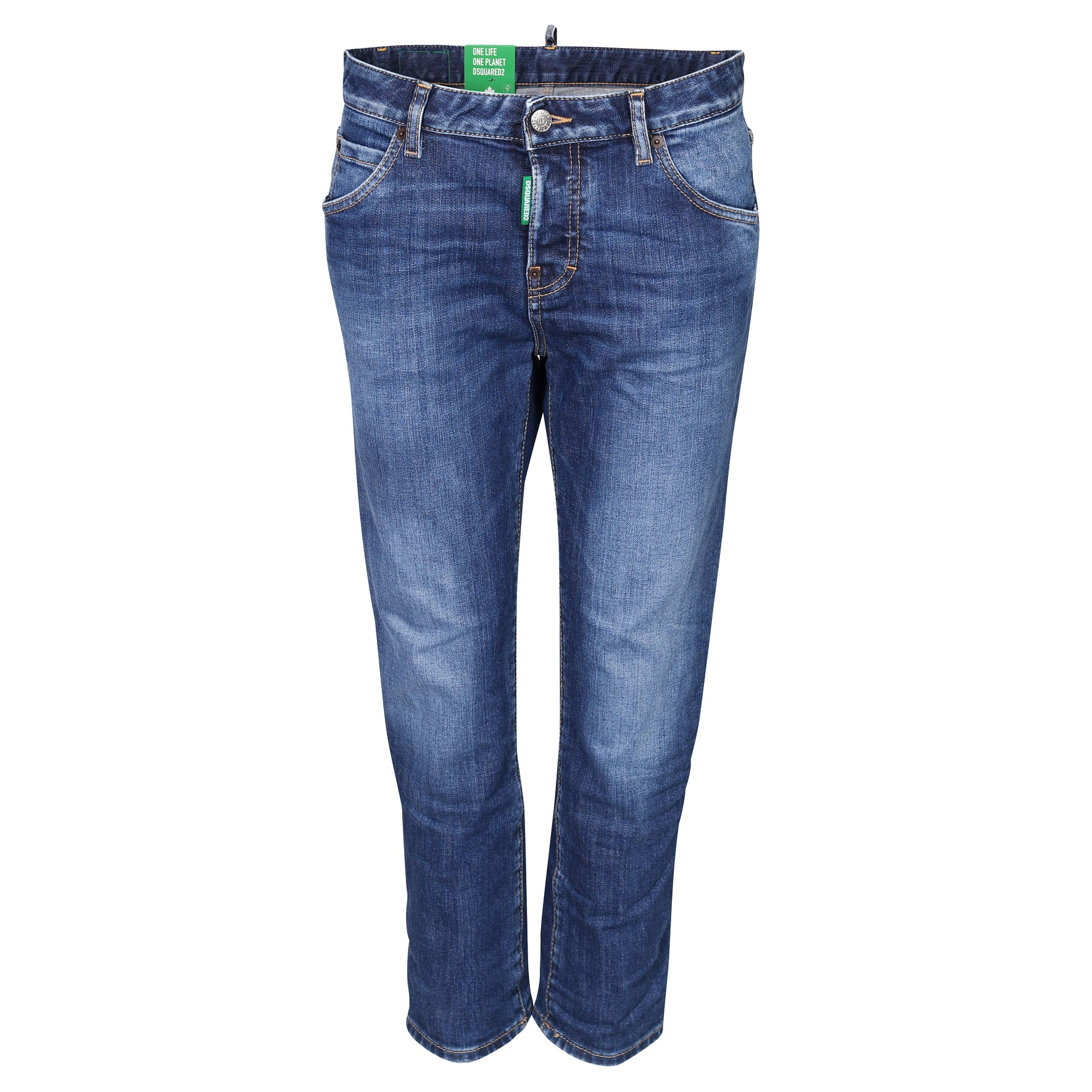 DSQUARED2 Jeans Cool Girl Cropped Green Label in Washed Blue