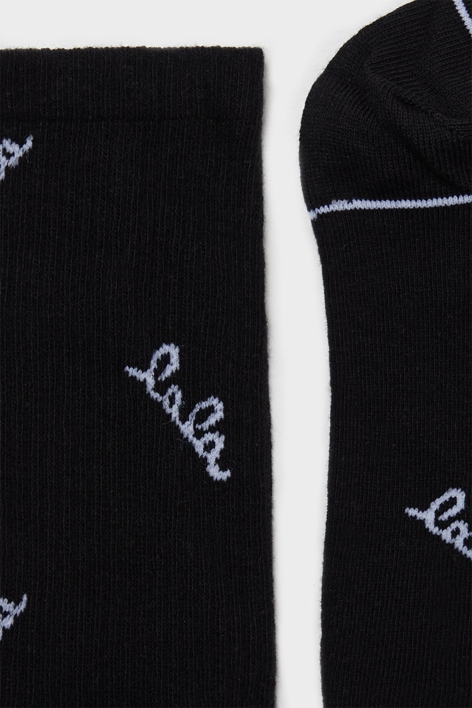 LALA BERLIN Socks in Black/White Logo