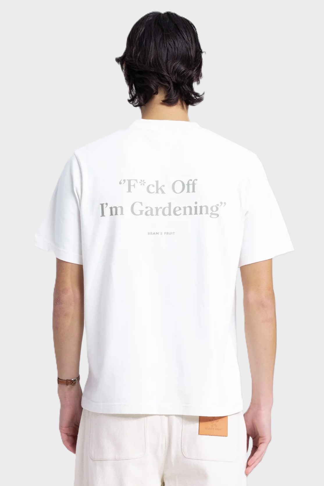 BRAM'S FRUIT ''F*ck Off'' Distressed T-Shirt in White