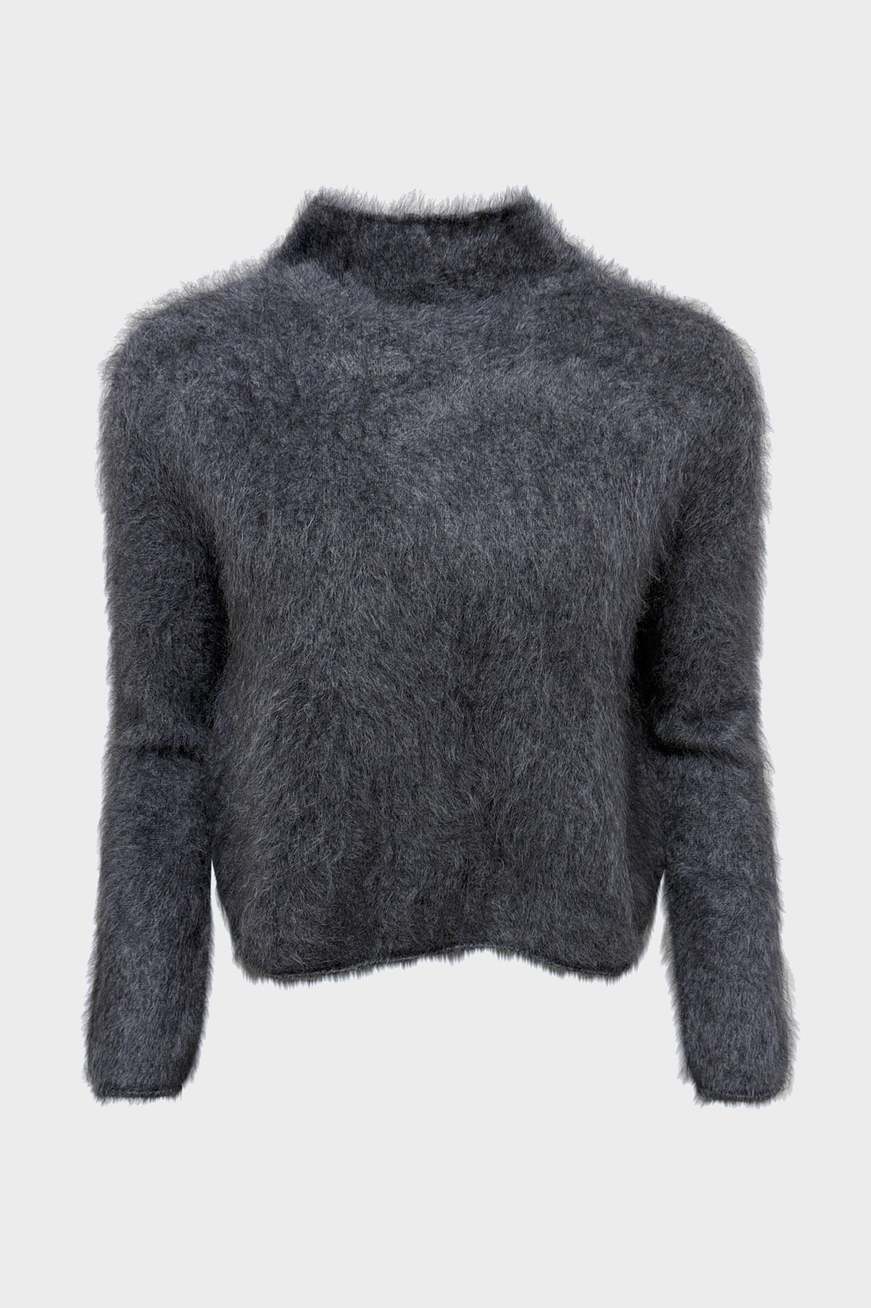 LISA YANG Sandy Brushed Cashmere Sweater in Graphite 2 / M-L