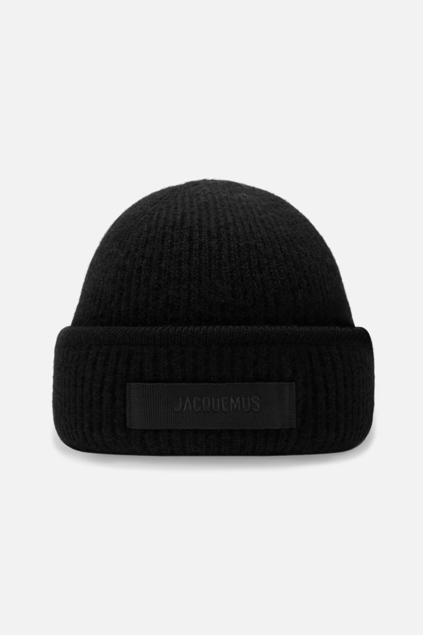 JACQUEMUS Gros Grain Beanie in Black