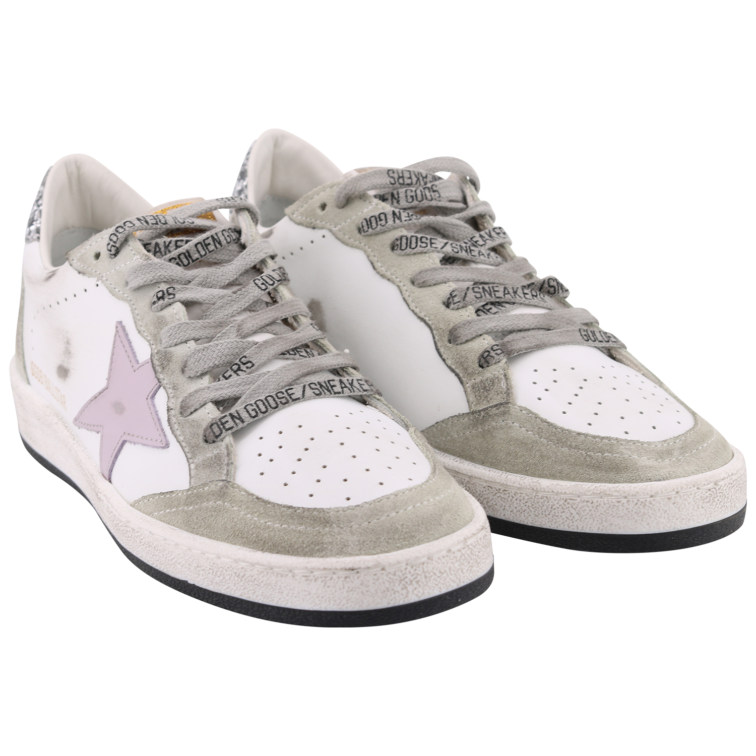 Golden Goose Sneaker Ballstar Lilac Suede Star/Glitter Heel