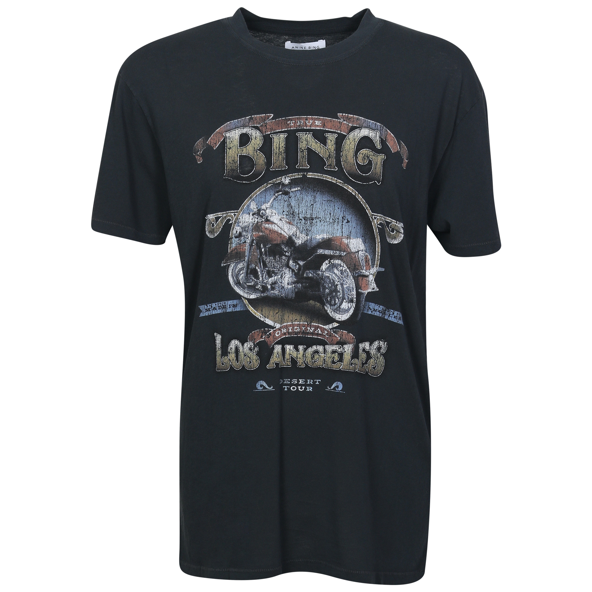 Anine Bing Lili Tee Biker in Washed Black M