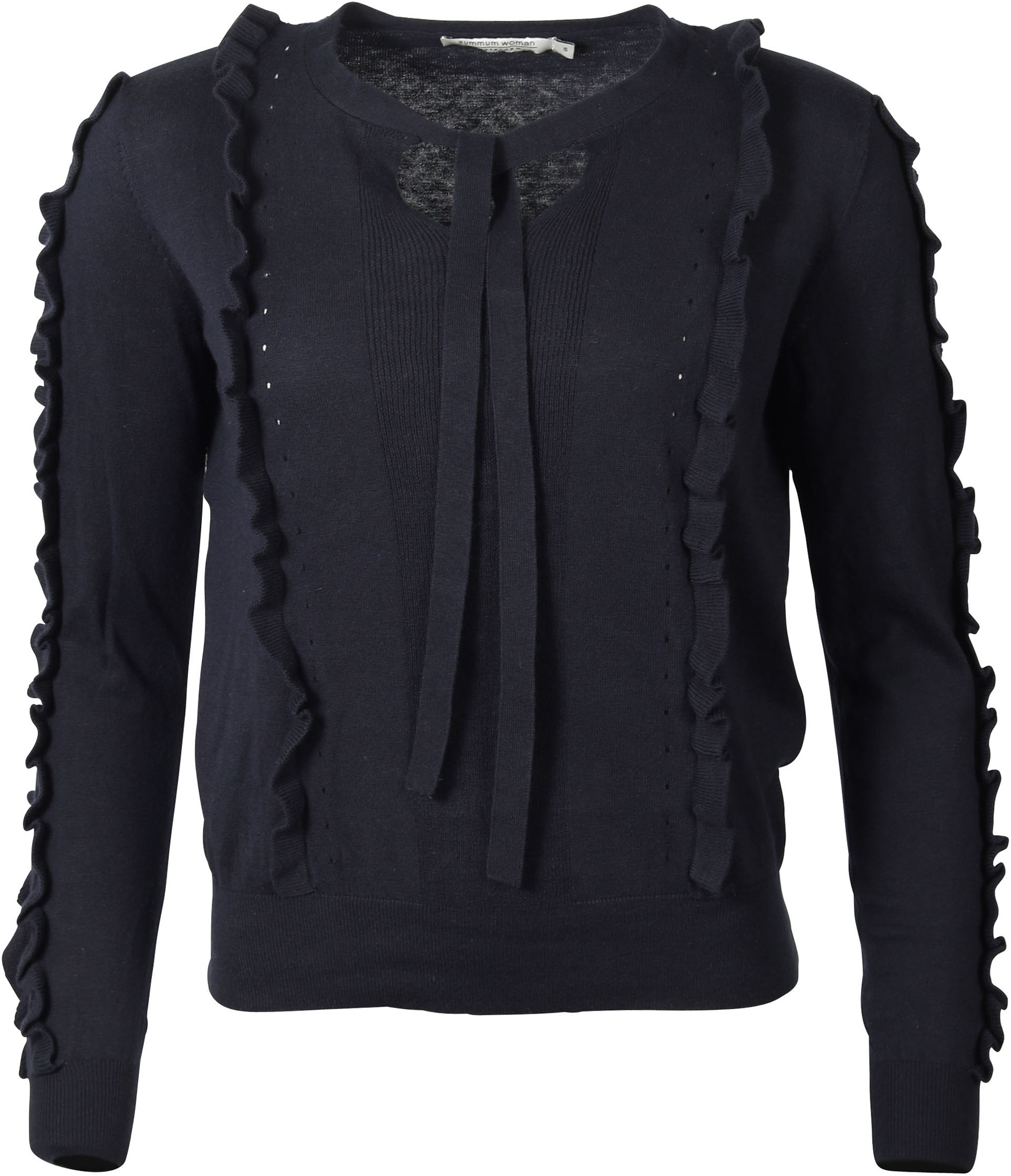 Summum Knit Bow Neck Pullover Night Blue