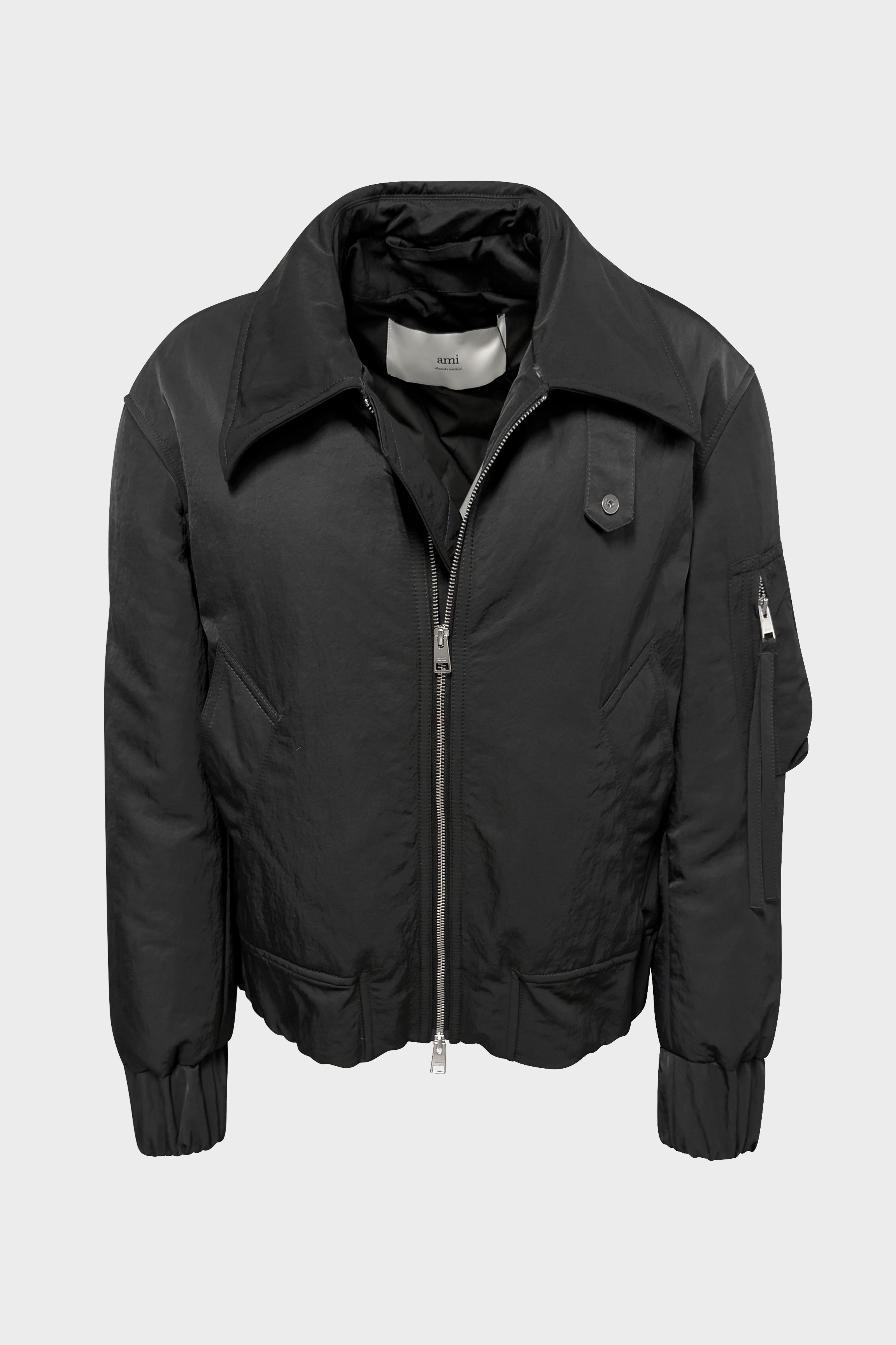 AMI PARIS Padded Bomber Jacket in Anthracite