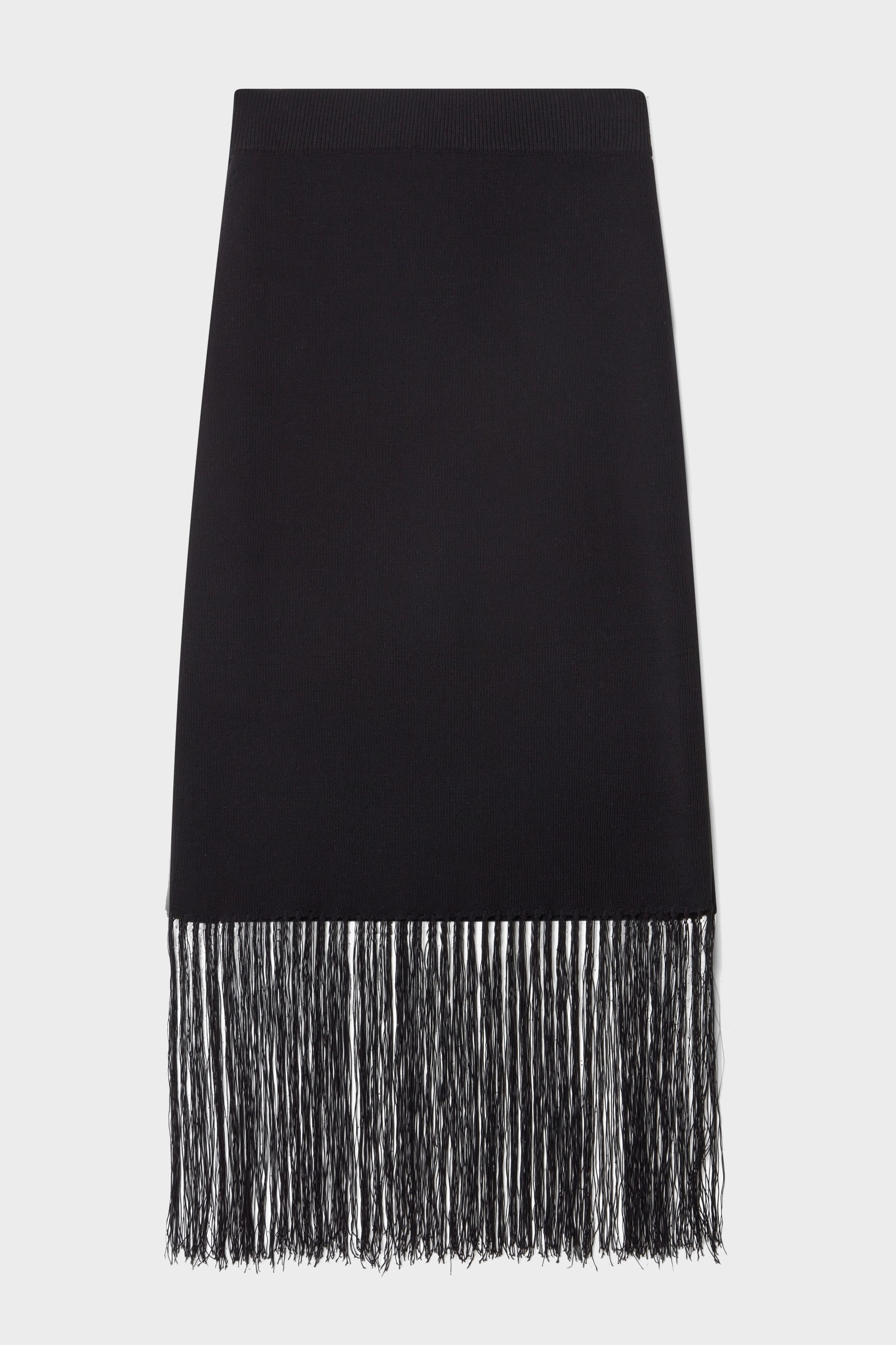 DAGMAR Fringe Skirt in Black L