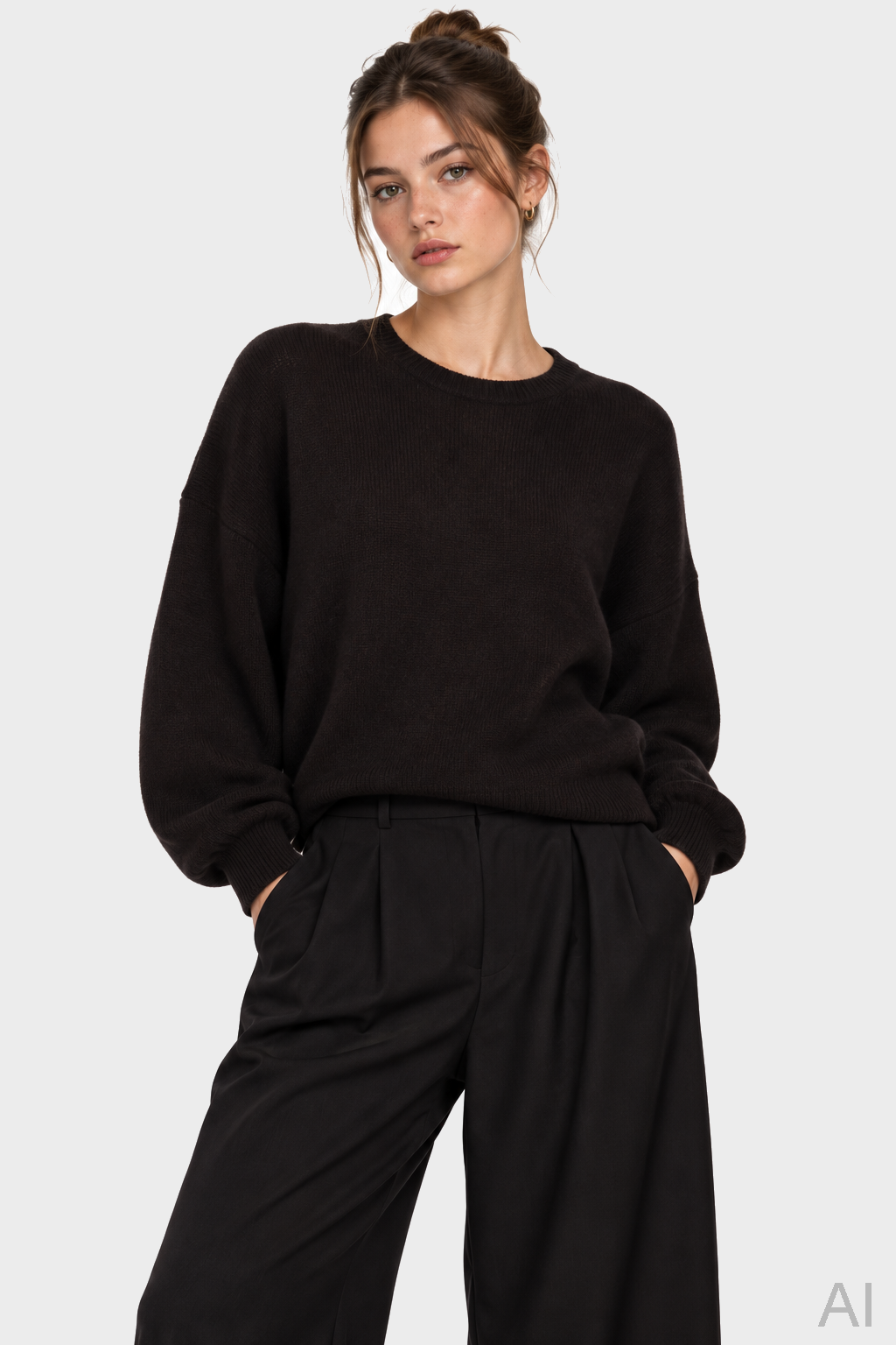 LISA YANG Veira Cashmere Sweater in Dark Oak 2 / M-L