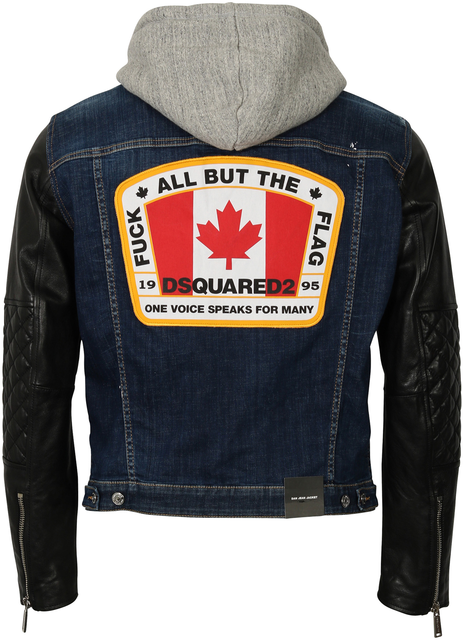 Dsquared Jacket Denim-Leather Patched