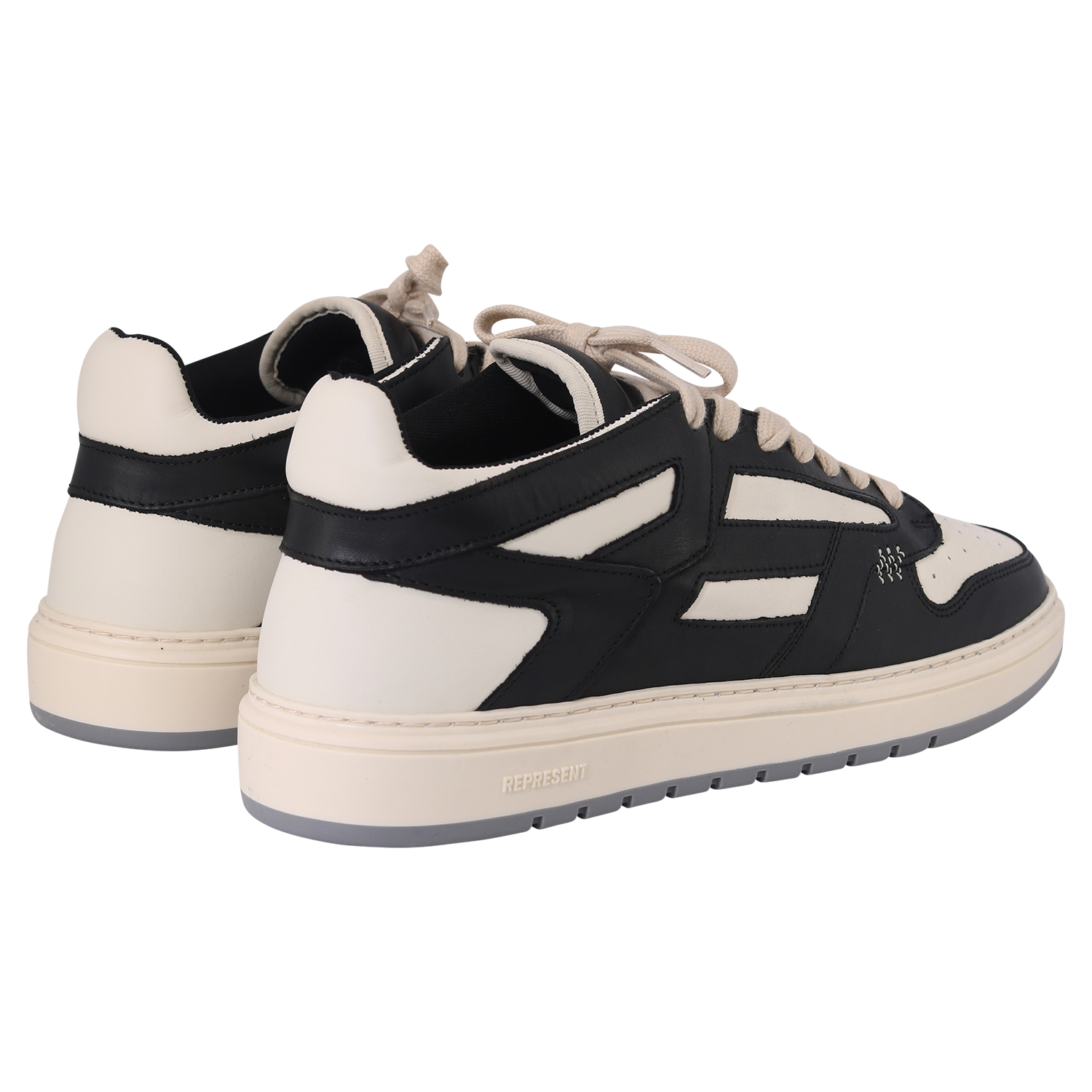 Represent Reptor Low Sneaker in Black/Vintage White