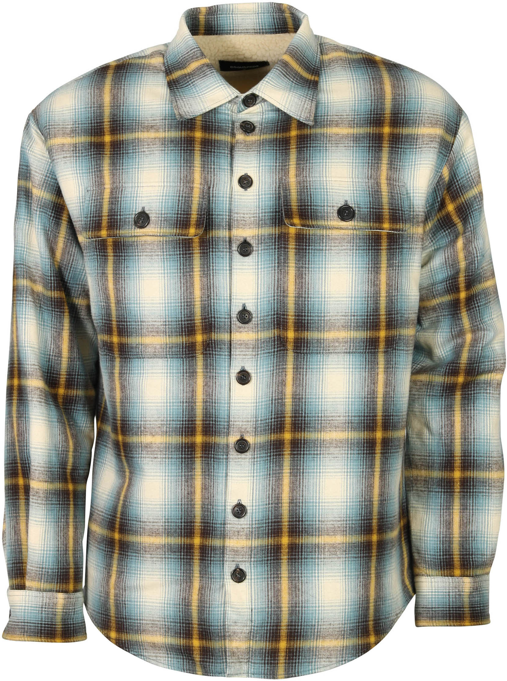 Dsquared Check Shirt Teddy Lining Lightblue