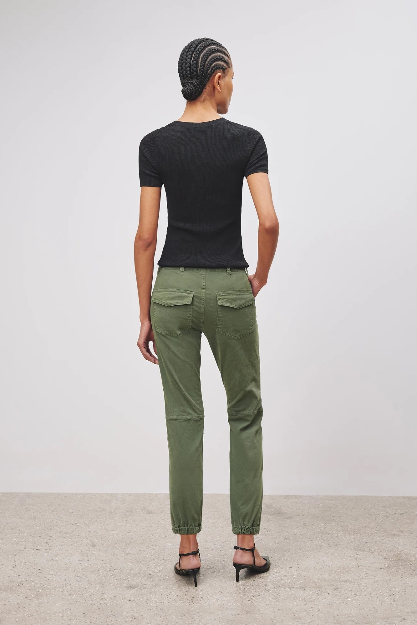 NILI LOTAN Cropped Military Pant in Camo 4/M