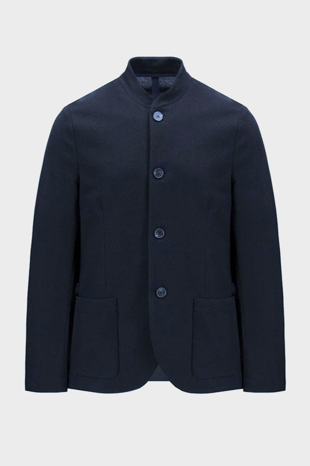 HARRIS WHARF LONDON Nehru Loro Piana Jacket in Navy 52