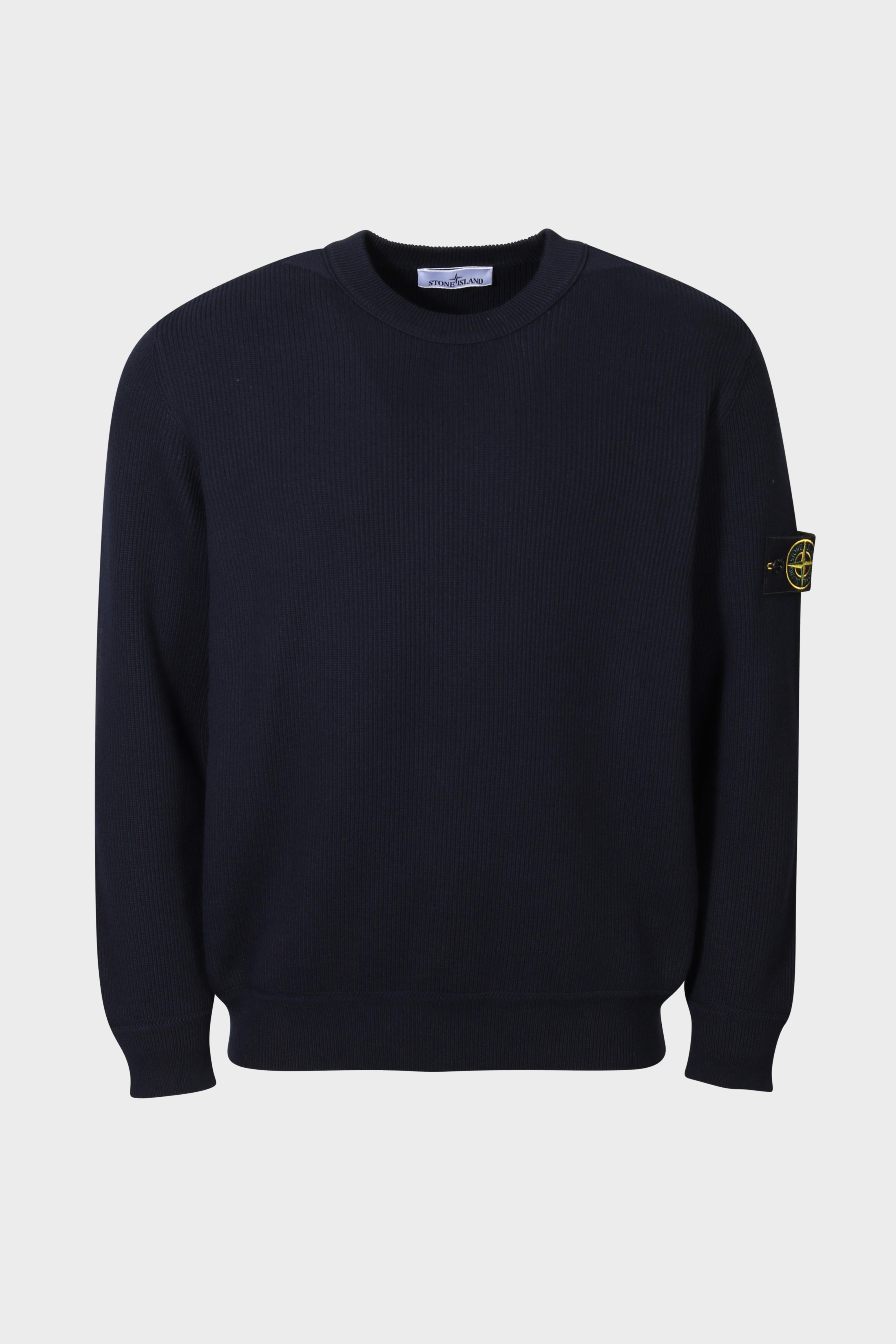 STONE ISLAND Cotton Knit Pullover in Navy