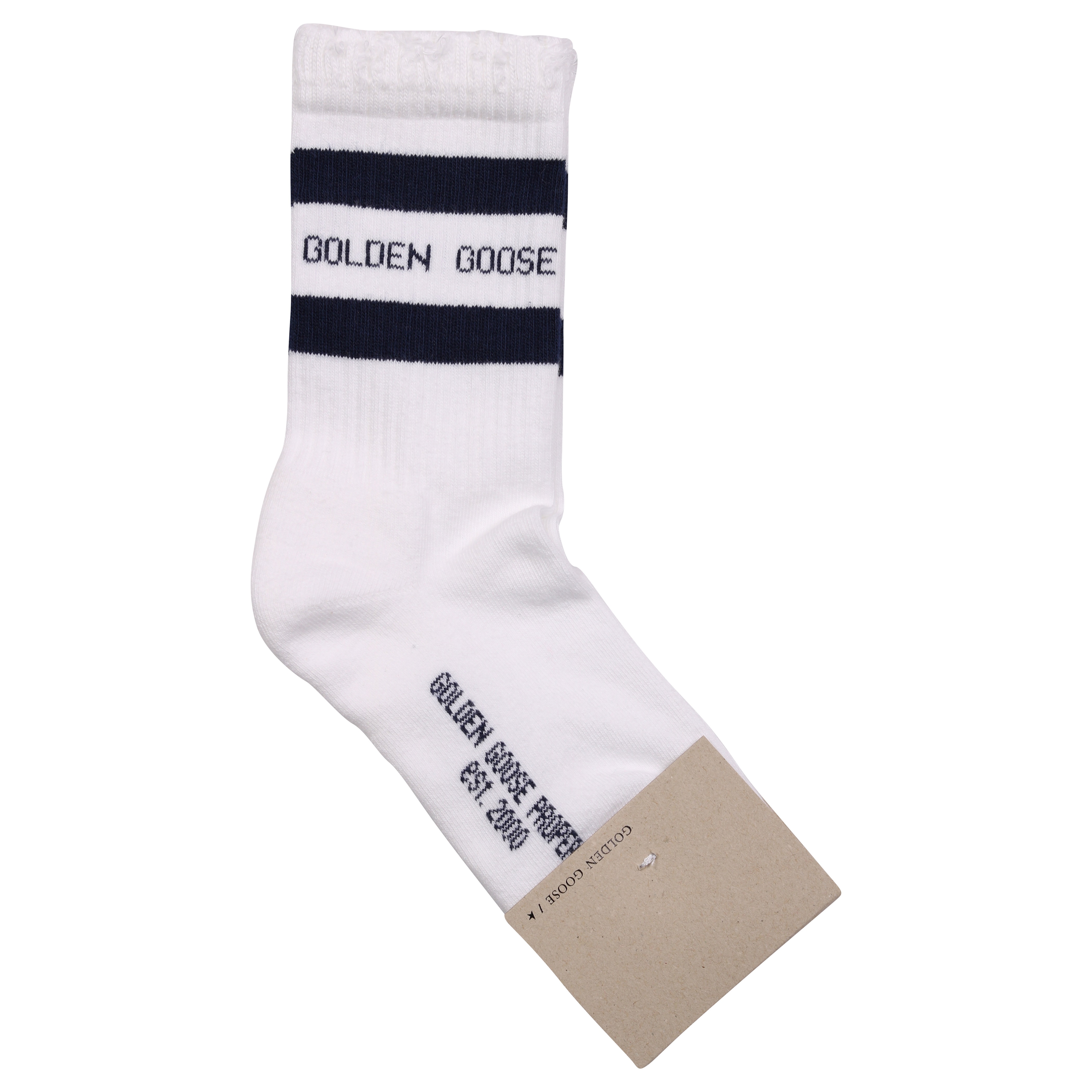 Golden Goose Socks High Rib in Old White Navy S