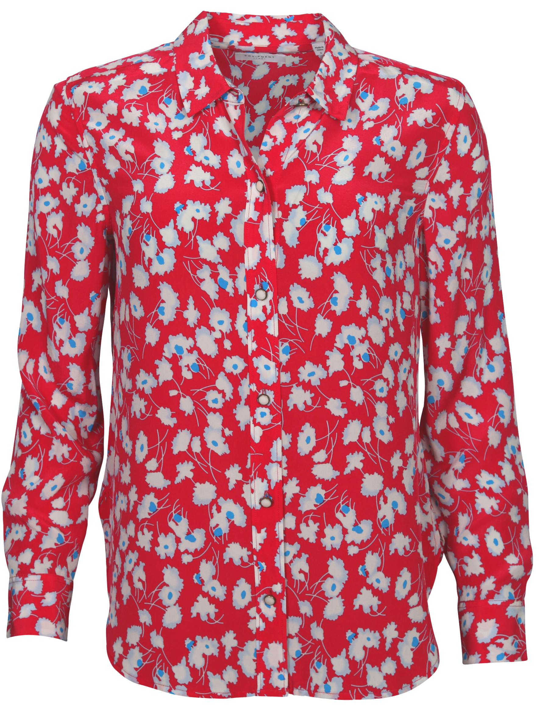 Equipment Silk Shirt Pink Multiprinted