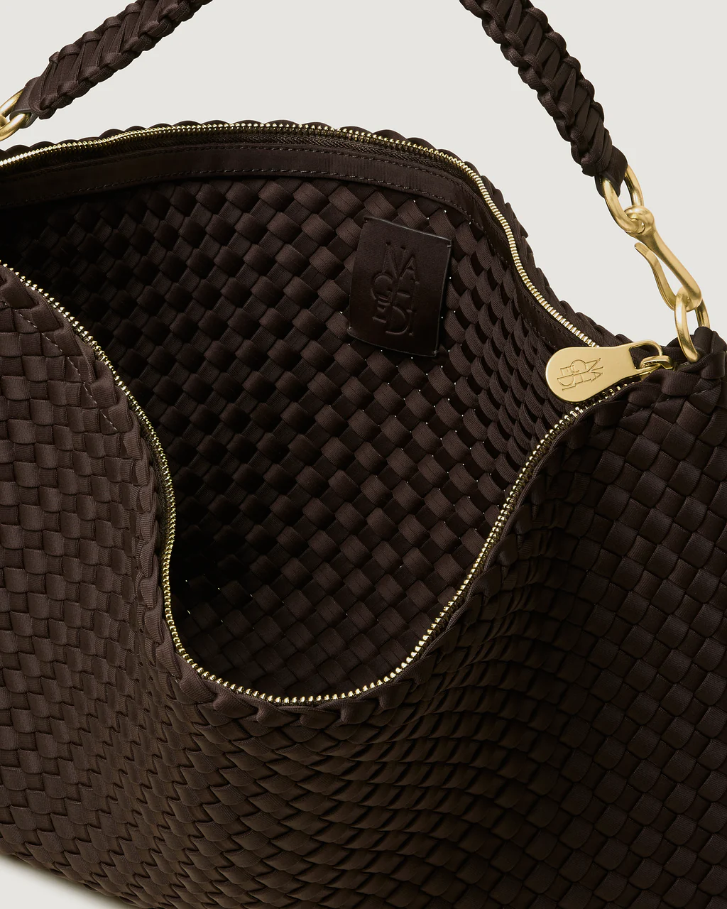 NAGHEDI Handwoven Porto Half-Moon in Chocolate