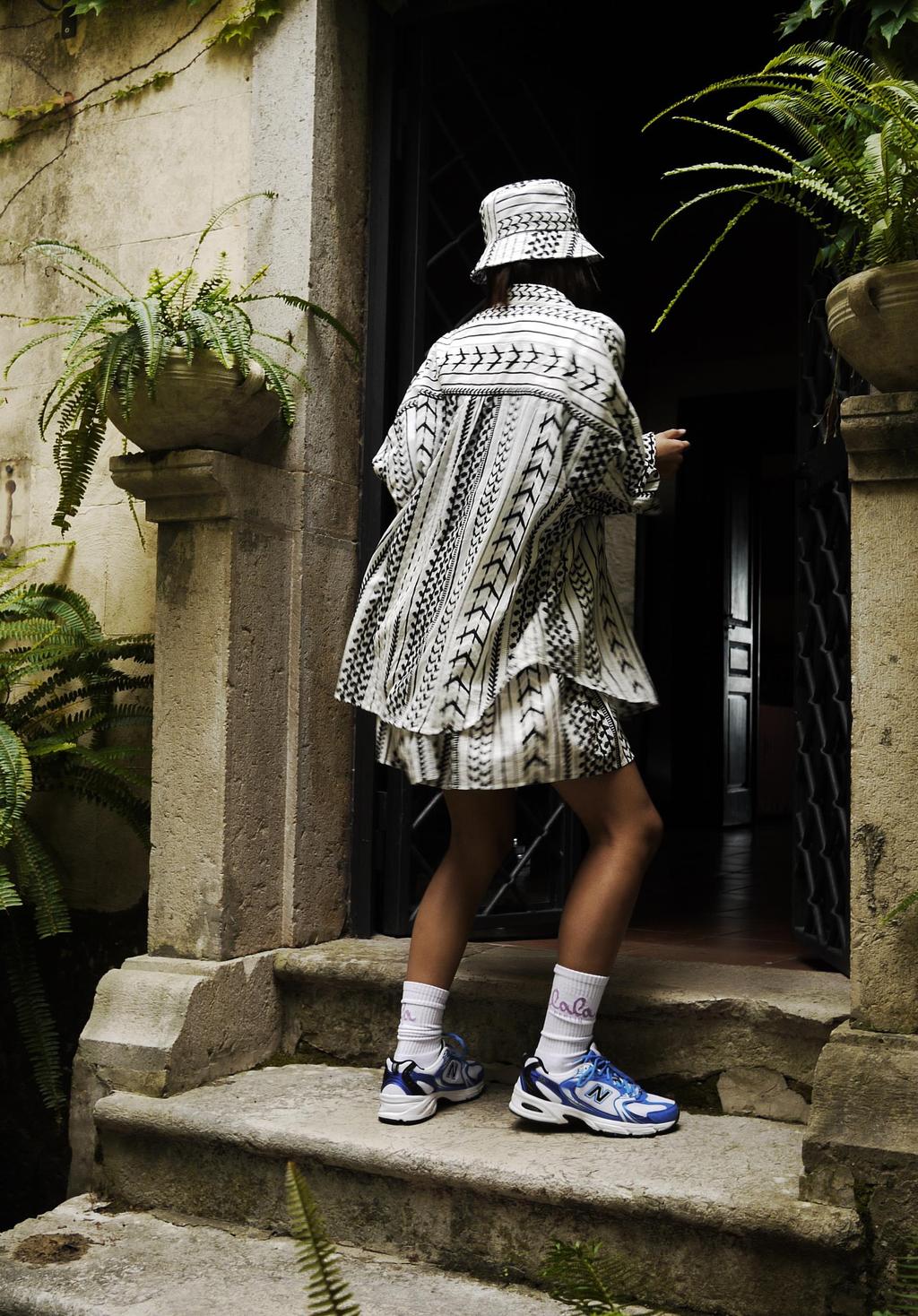 Lala Berlin Blouse Bam X-Stitch Kufiya Black/White