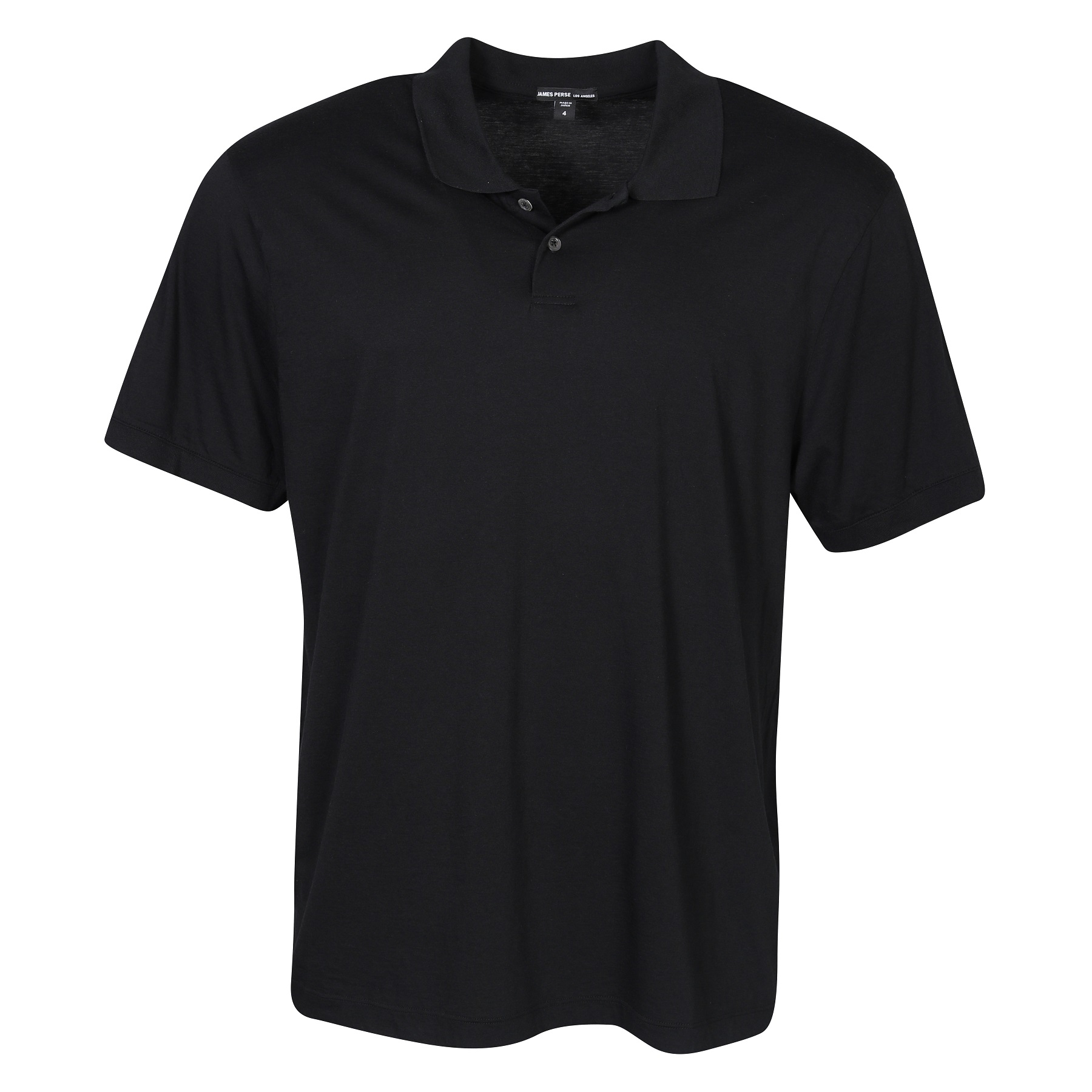 James Perse Elevated Lotus Jersey Polo in Black 3/ L