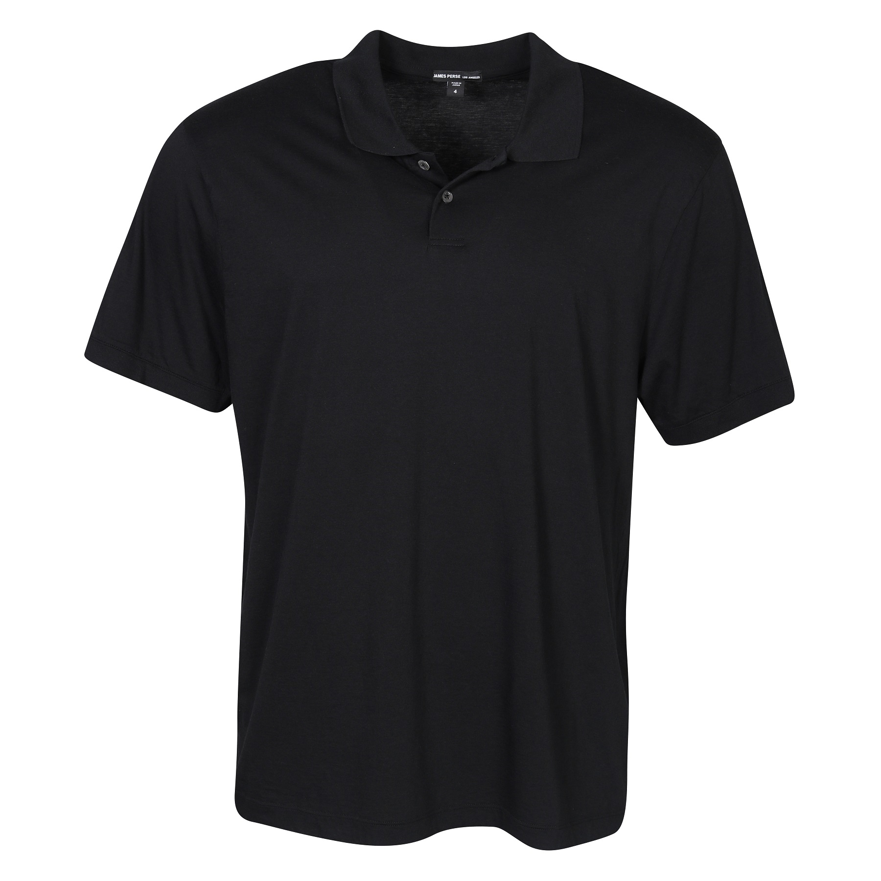 James Perse Elevated Lotus Jersey Polo in Black James Perse Elevated Lotus Jersey Polo in Black