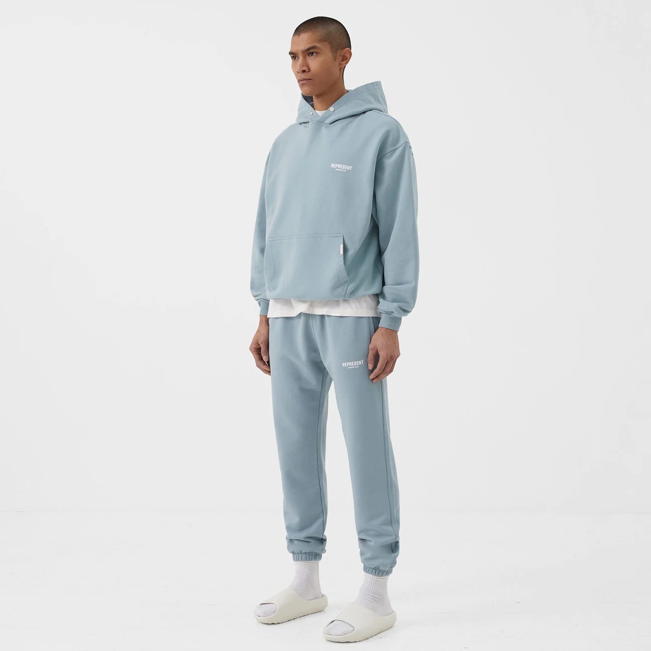 REPRESENT Owners Club Hoodie in Powder Blue L