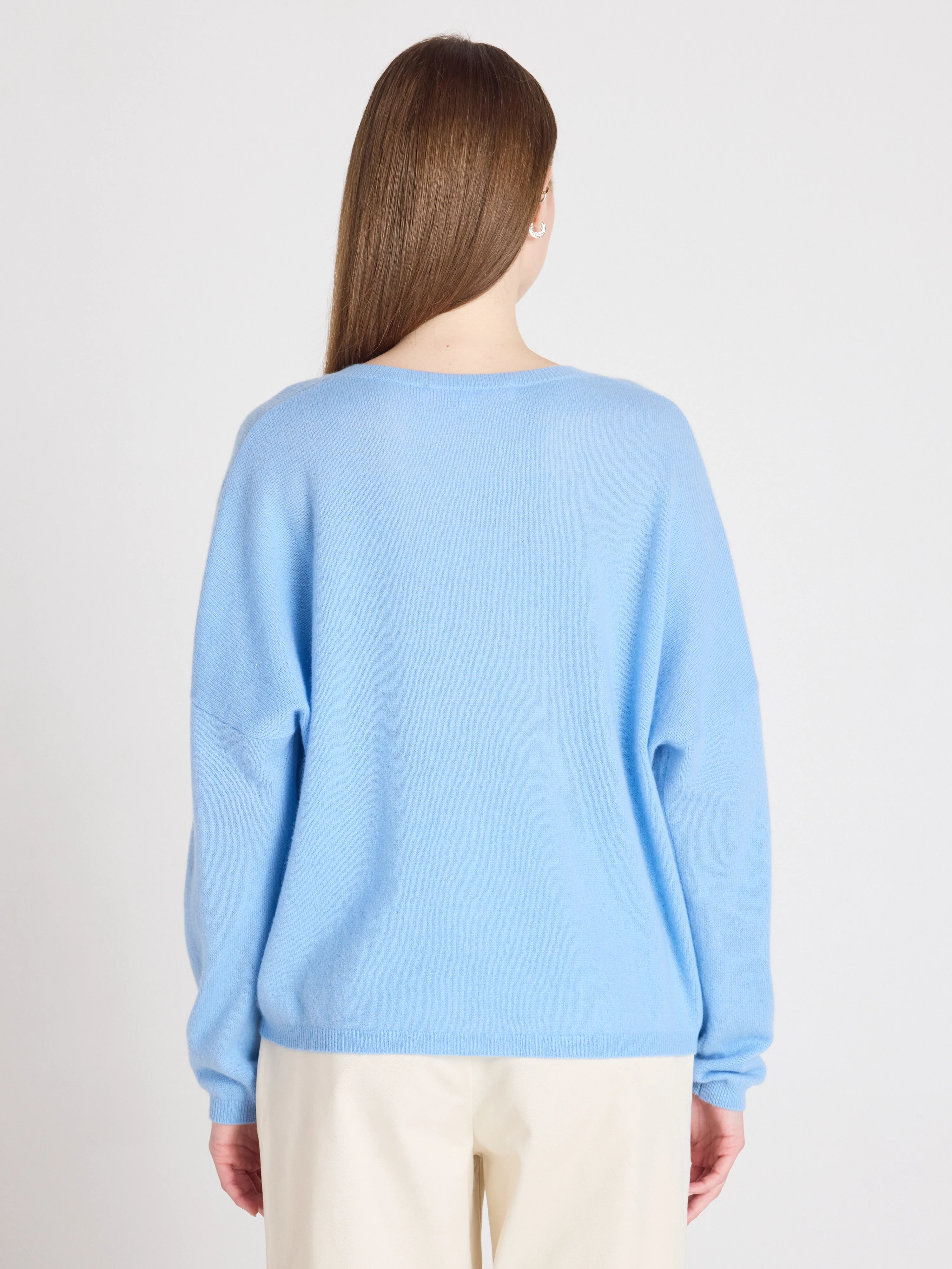 ABSOLUT CASHMERE V-Neck Sweater in Light Blue