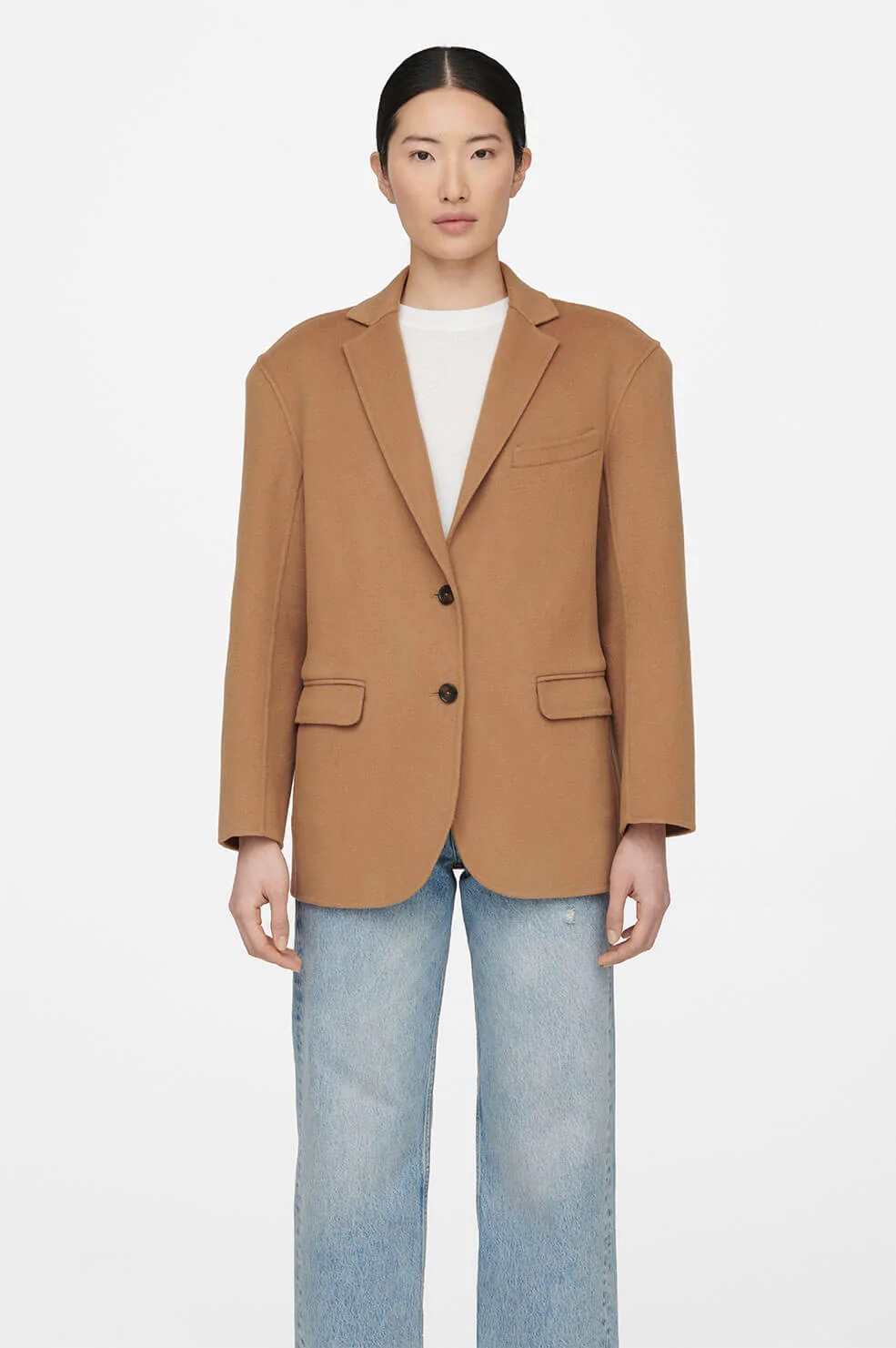 Anine Bing Quinn Blazer Dark Camel L