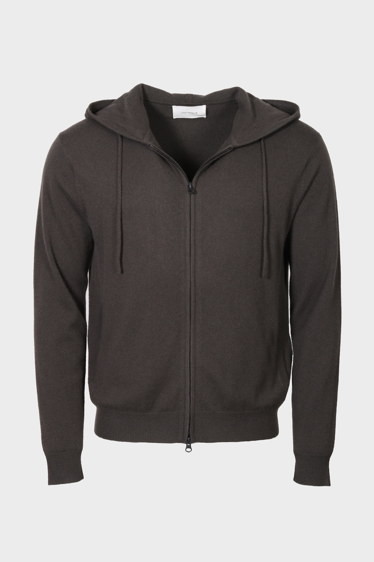 LISA YANG Emerson Cashmere Zip Hoodie in Dark Green 5 / L-XL