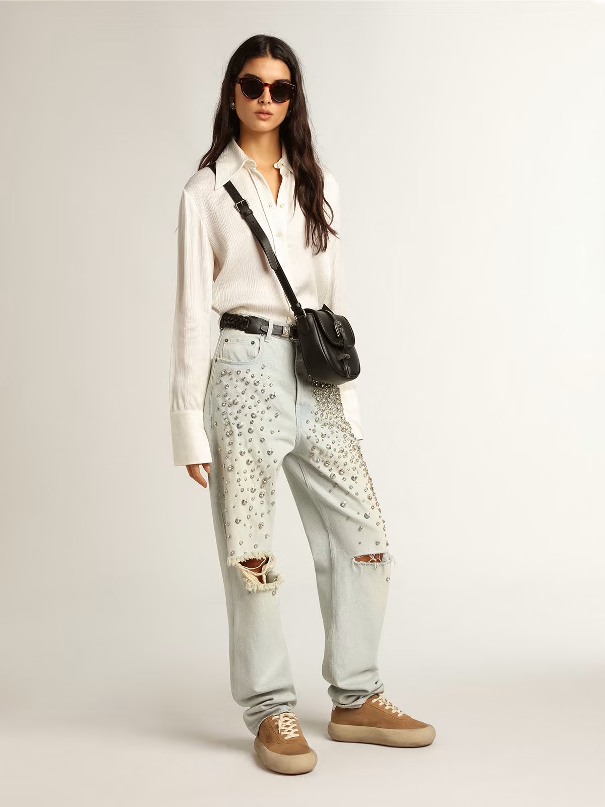 Golden Goose Fitted Shirt Gigi in Offwhite