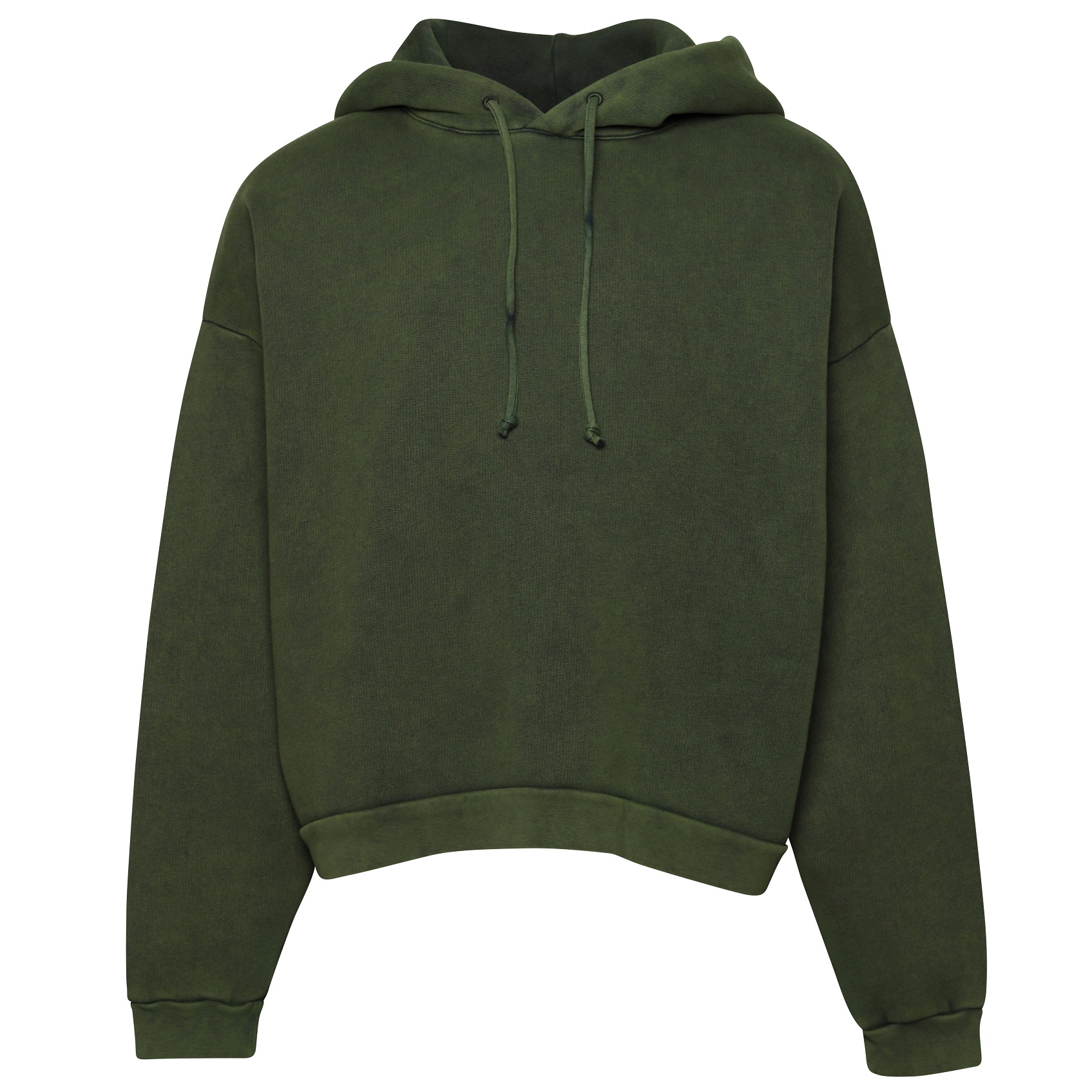 Acne Studios Vintage Cropped Hoodie in Moss Green L