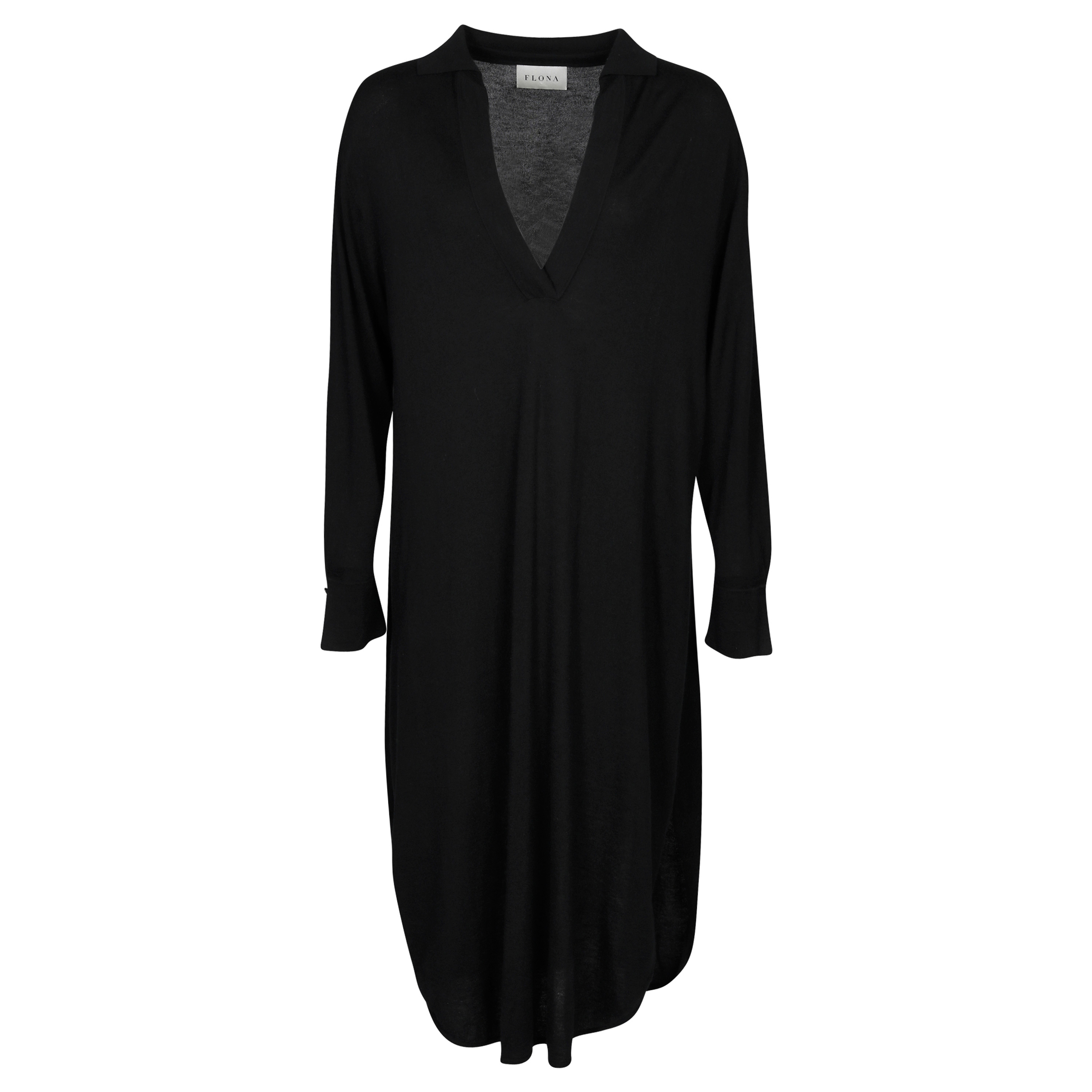 Flona Cashmere/Silk Dress in Black