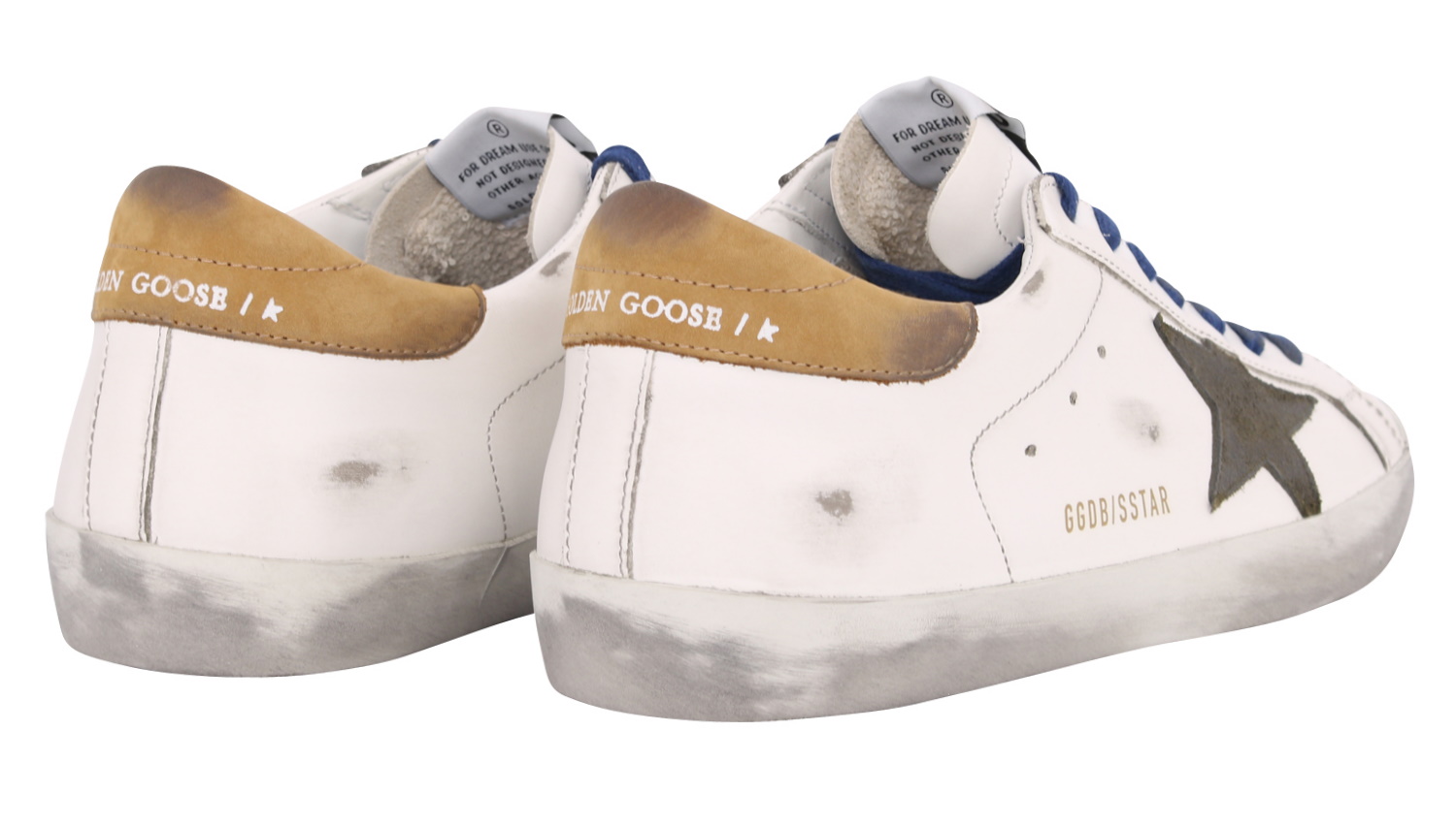 Golden Goose Superstar White Brown Green Star 42