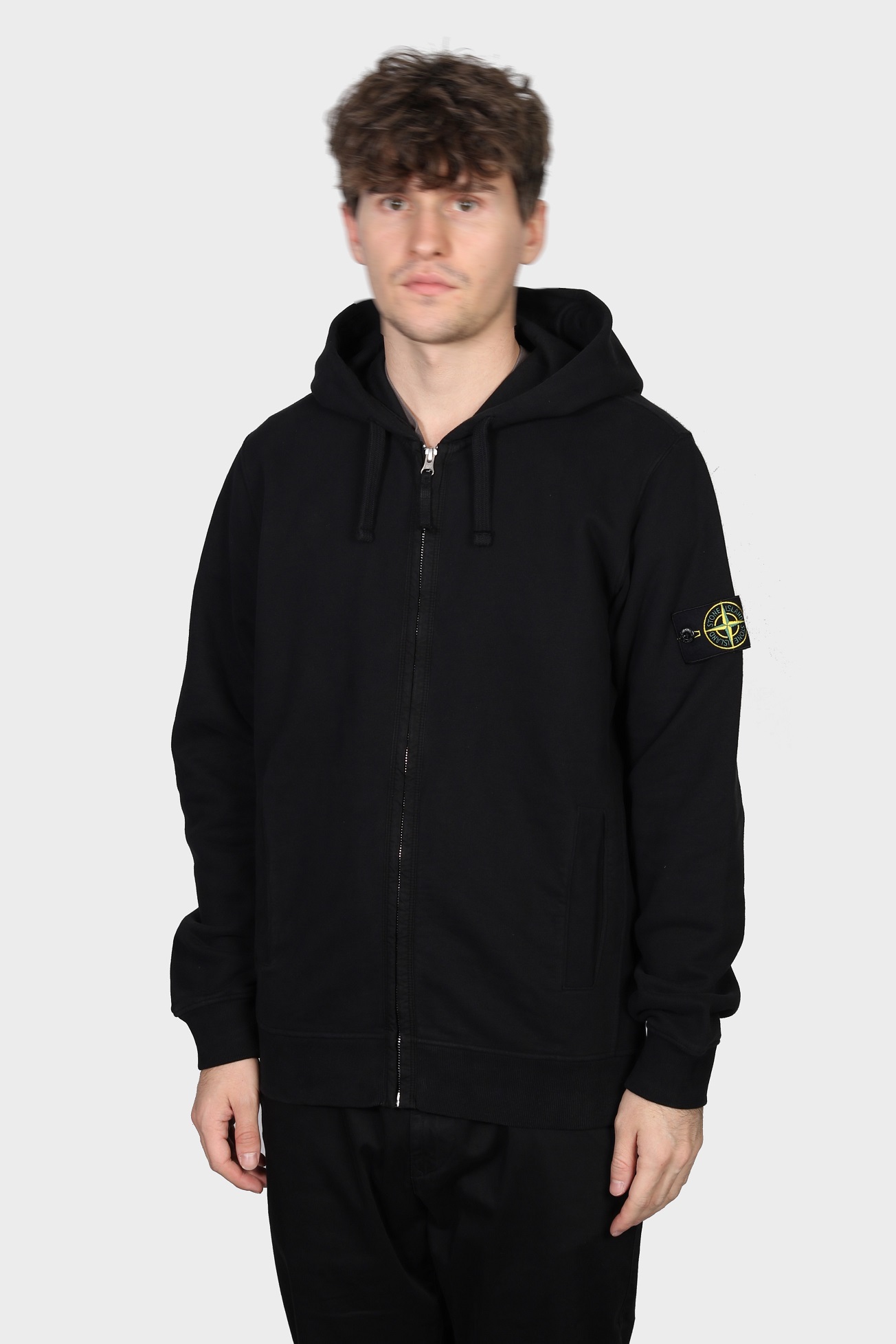 Black stone island hoodie mens shop