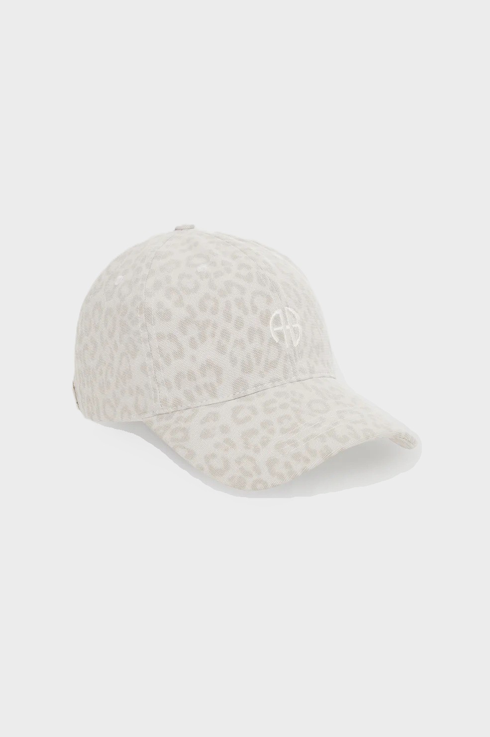 ANINE BING One Jeremy Baseball Cap Washed White Leopard