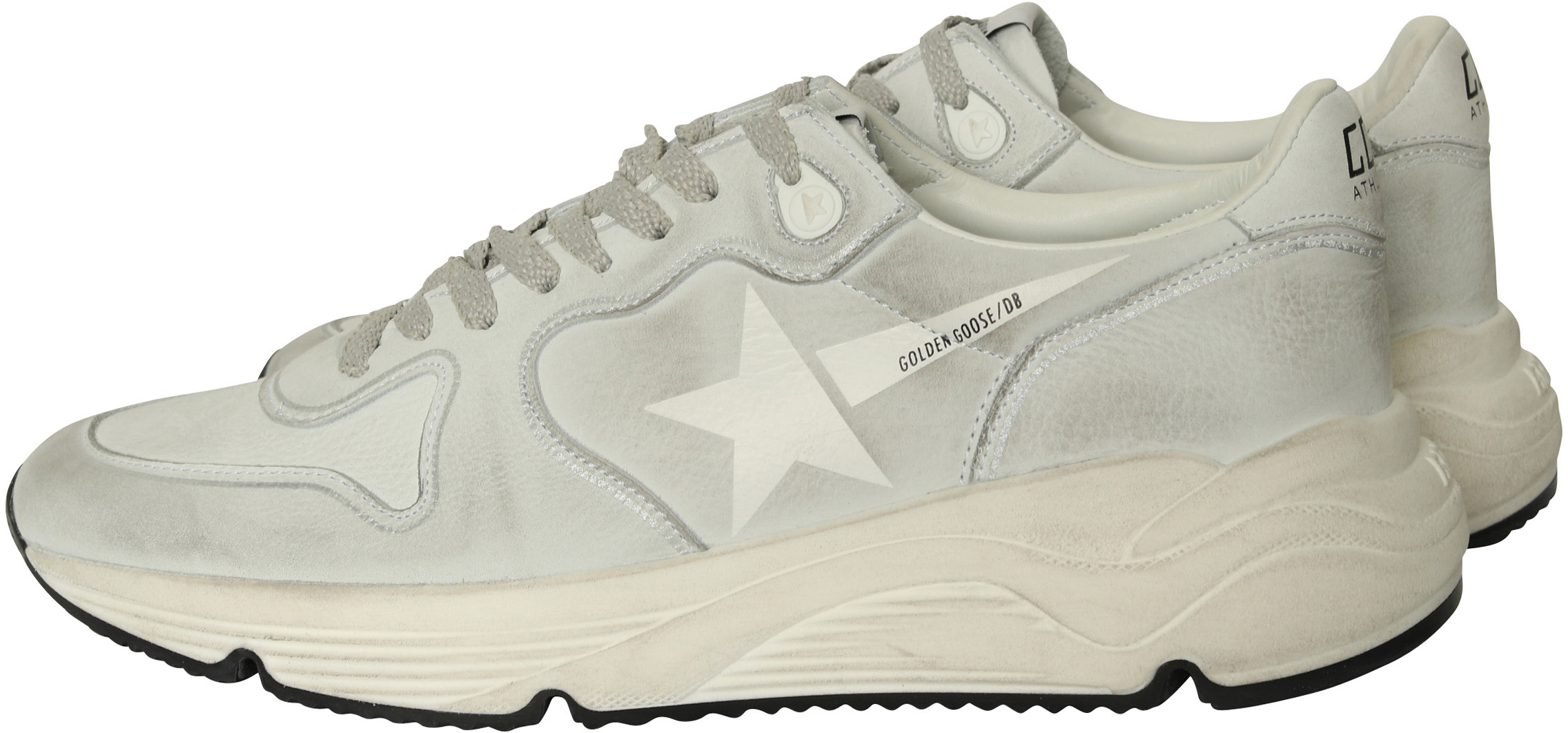 Golden Goose Running White Nabuk