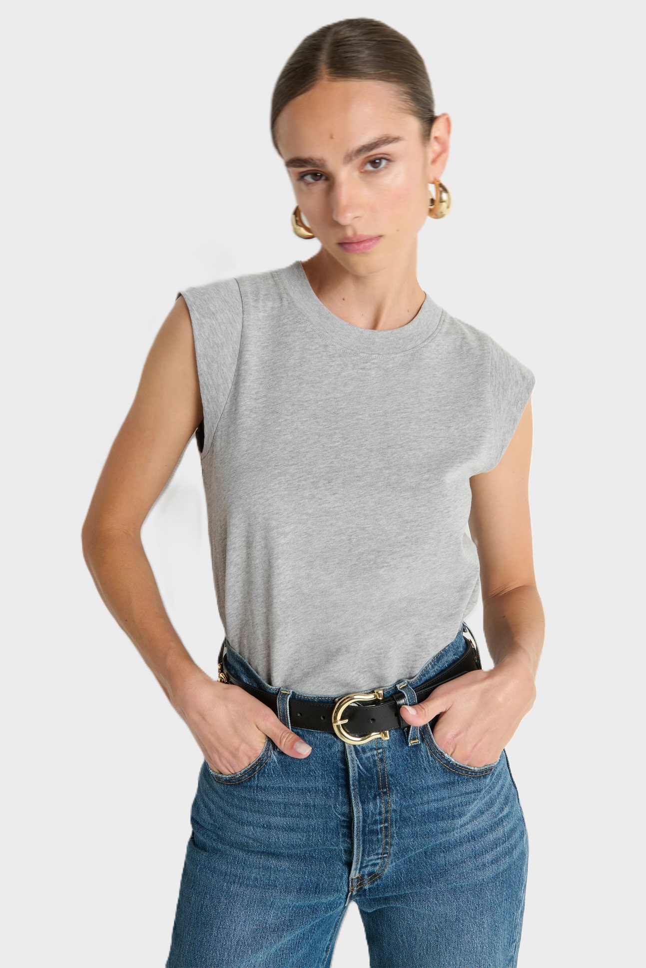 NATION LTD Muscle Tank in Heathergrey