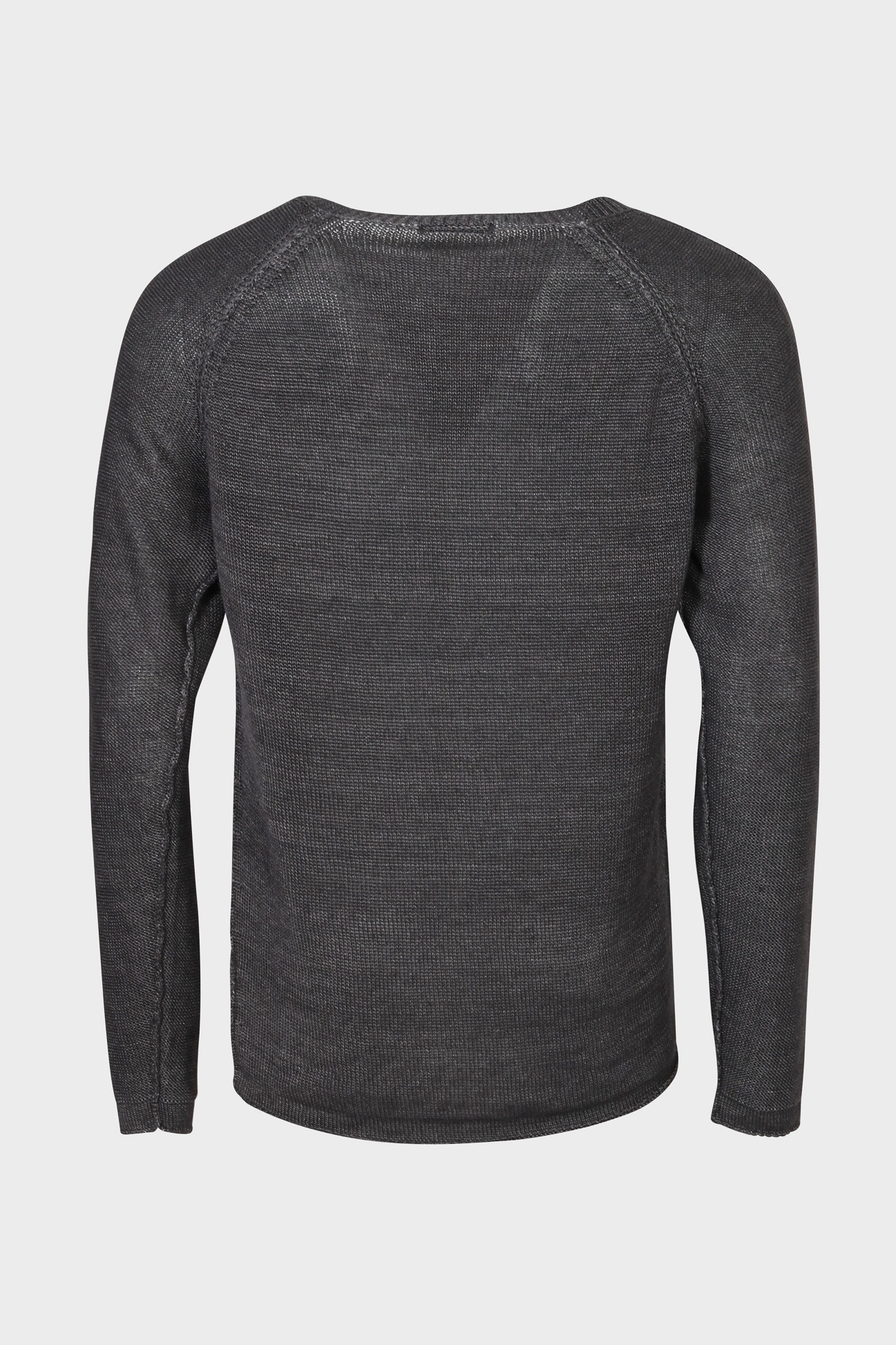 TRANSIT UOMO Linen Knit Pullover in Charcoal XL