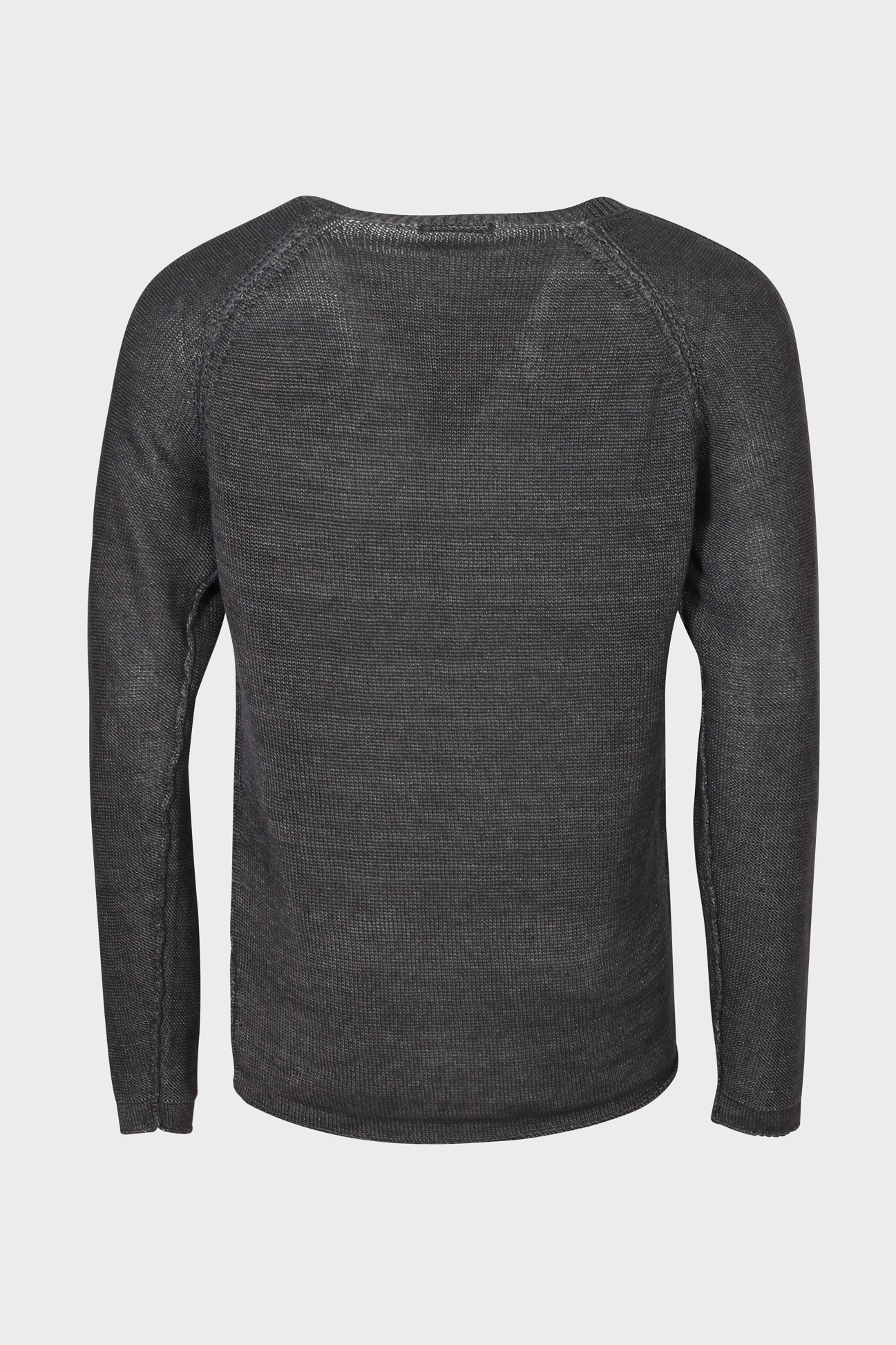 TRANSIT UOMO Linen Knit Pullover in Charcoal M