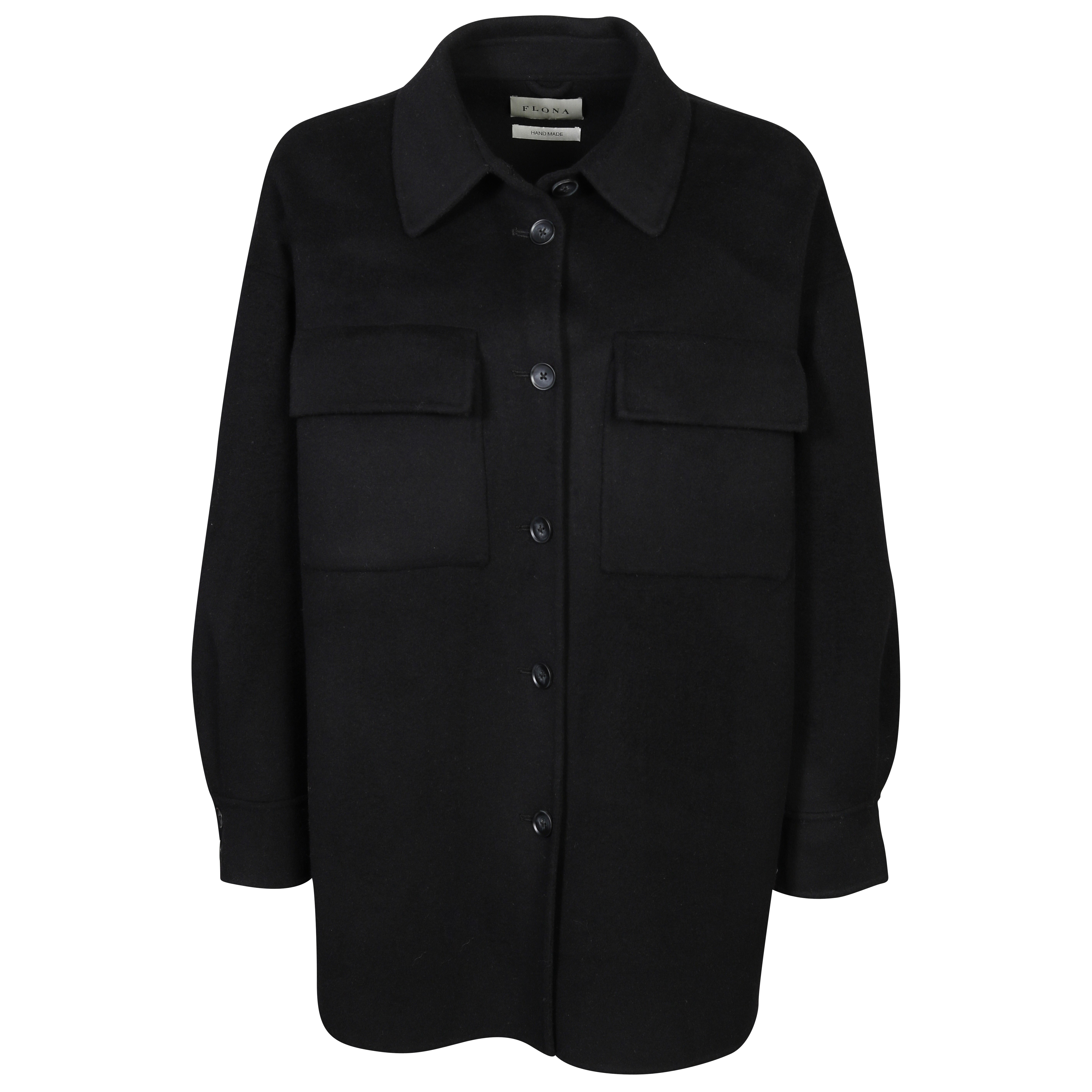 Flona Wool/Cashmere Overshirt in Black M