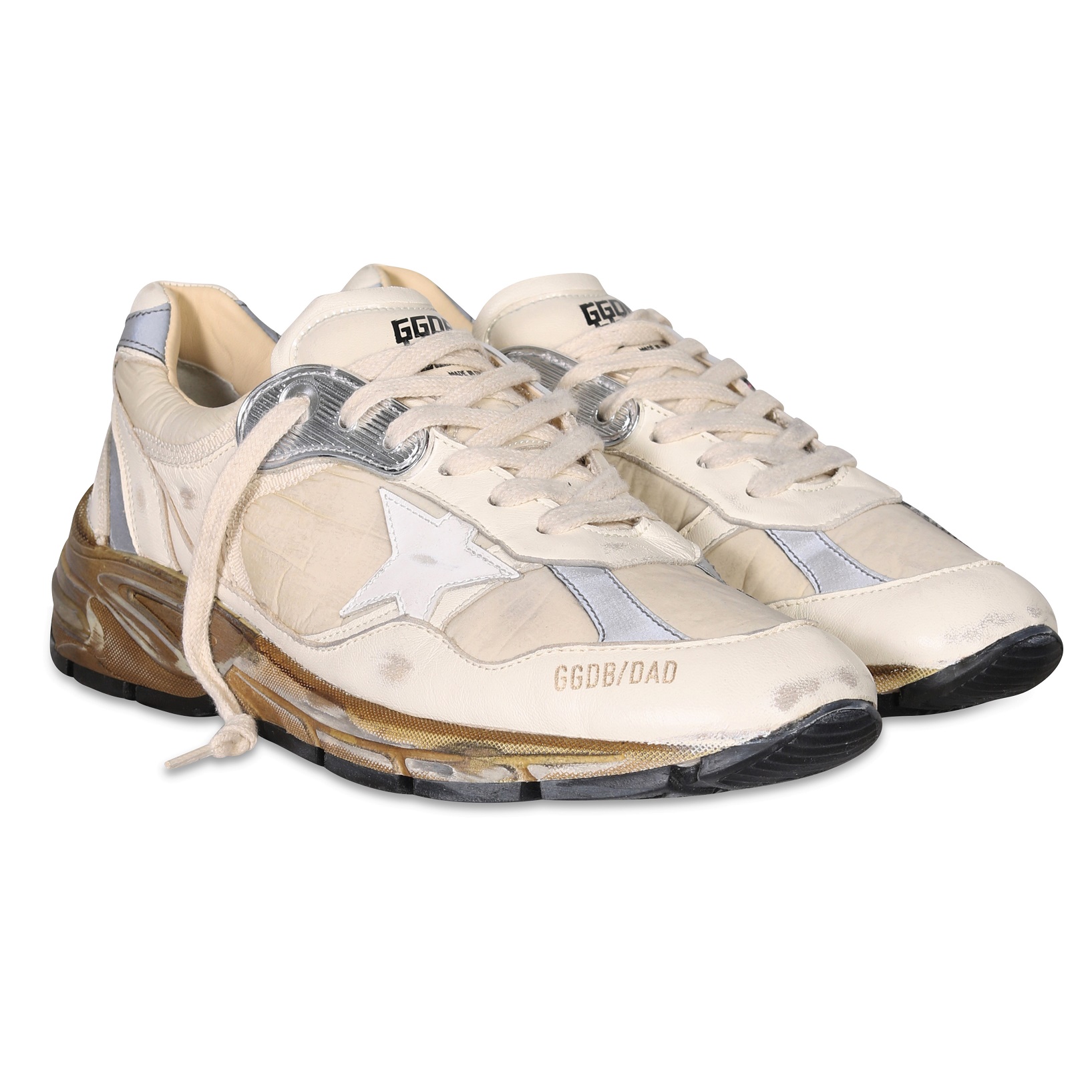 GOLDEN GOOSE Running Dad Star in White/Beige 36