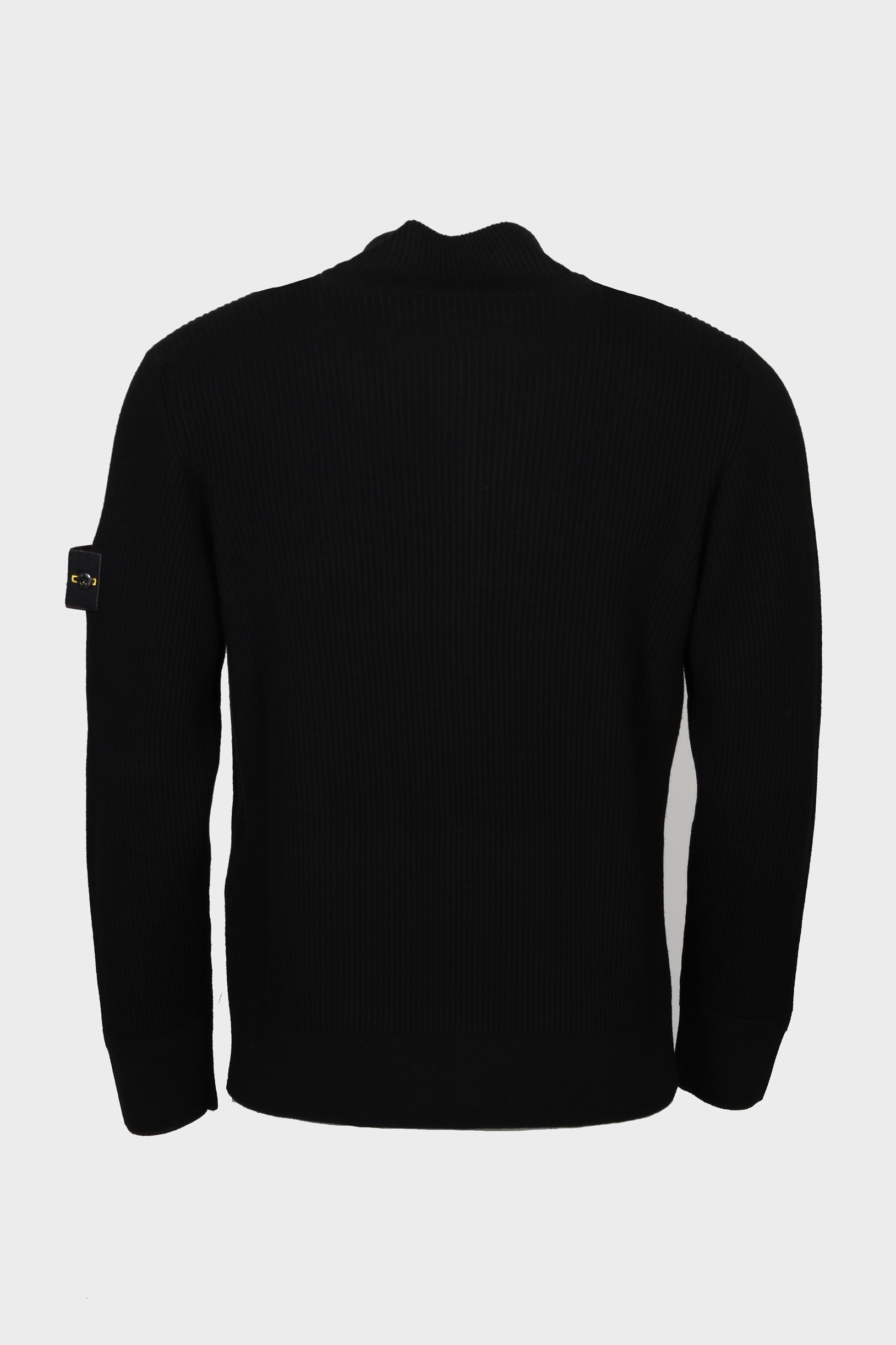 STONE ISLAND Rib Knit Jacket in Black