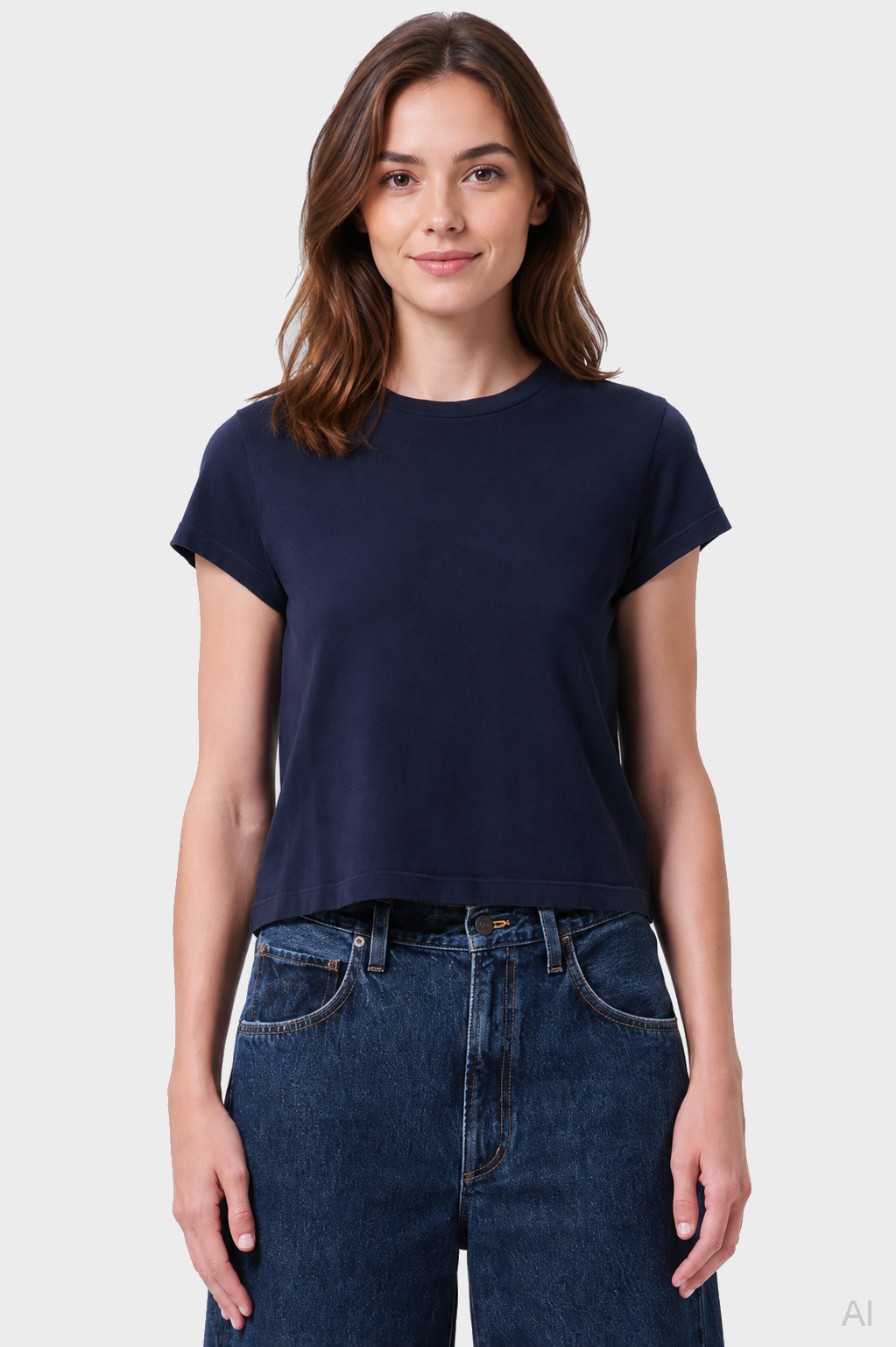 AGOLDE Adine Tee in Navy
