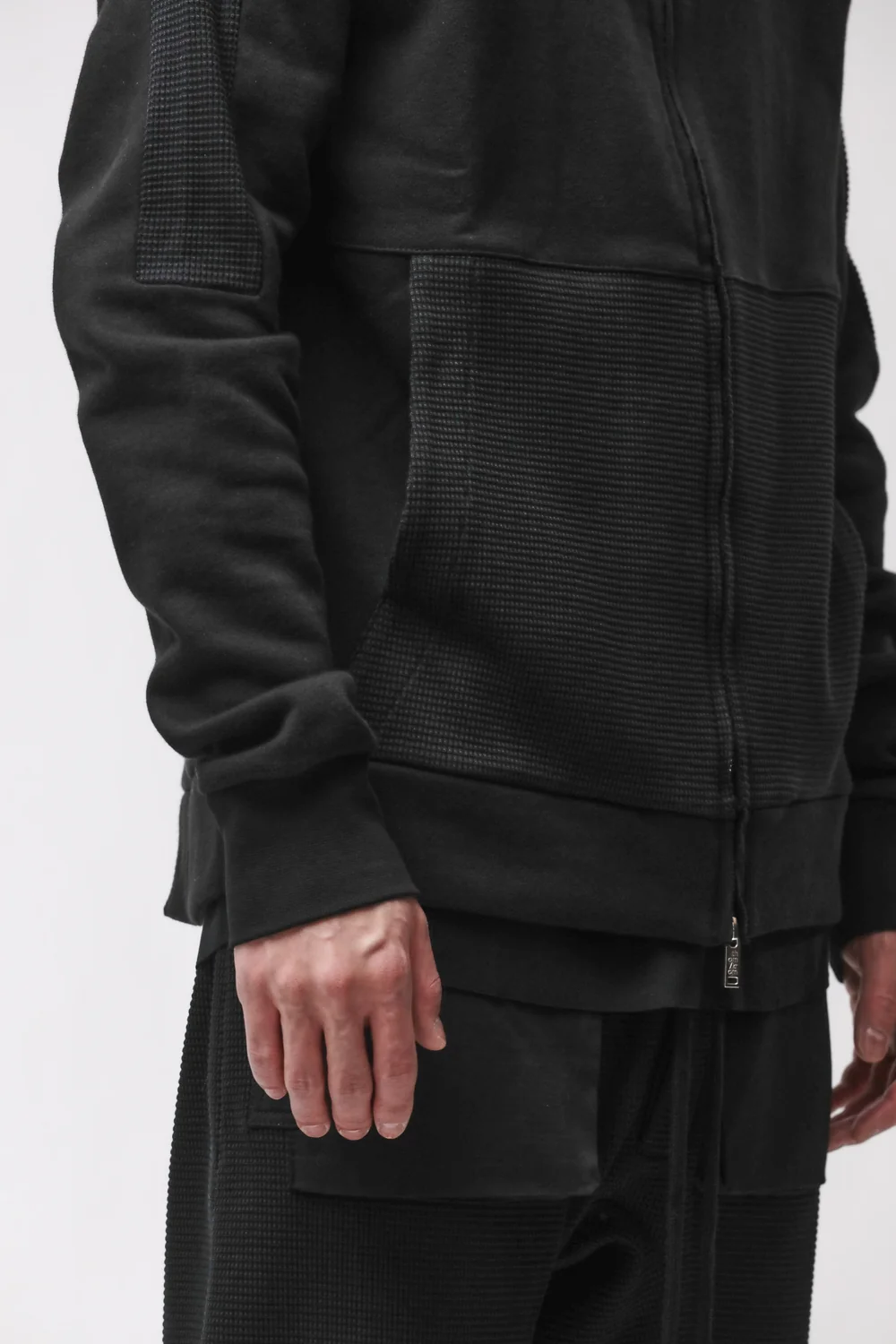 THOM KROM Zip Hoodie in Black