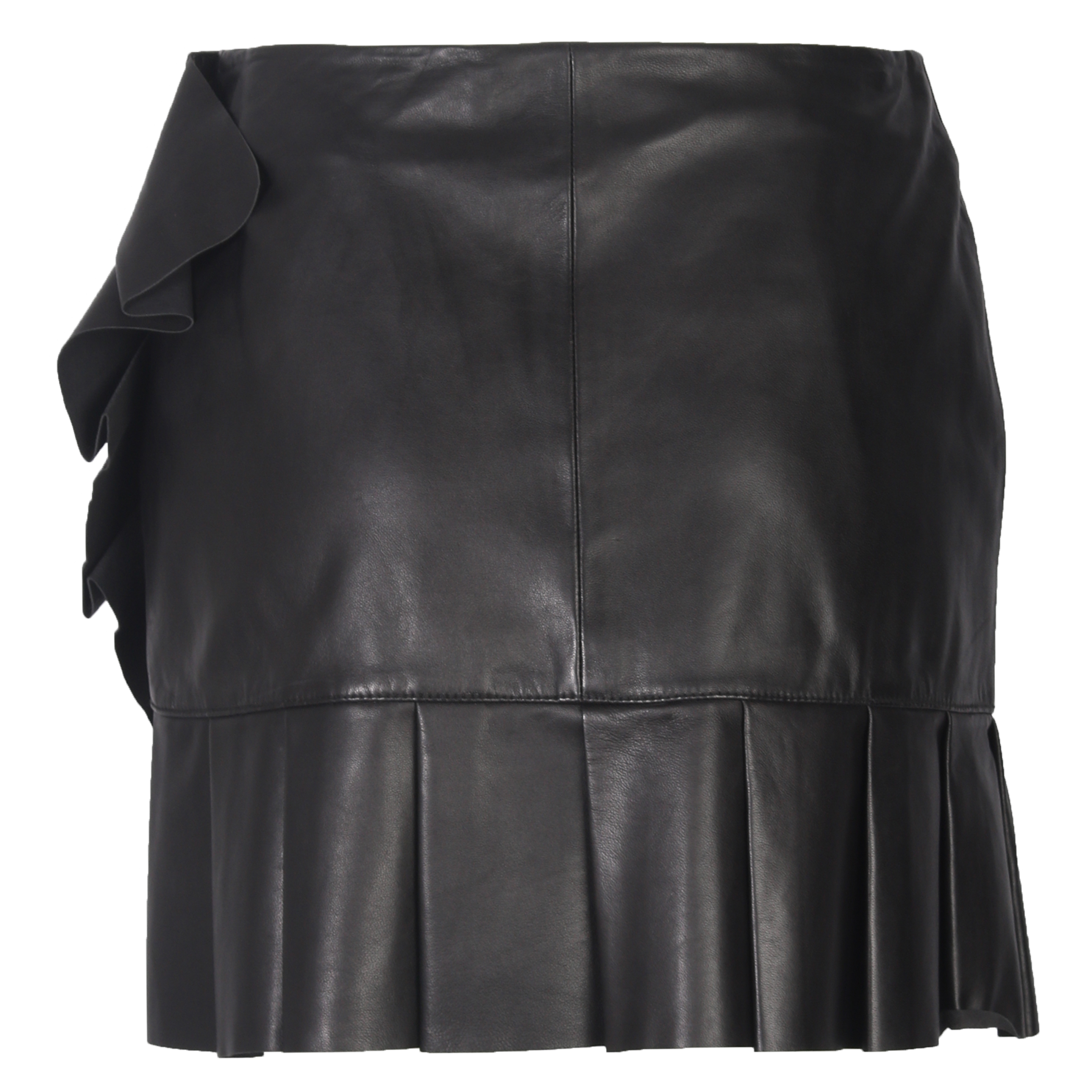 Stand Lederrock Ruffle Clarice schwarz 36